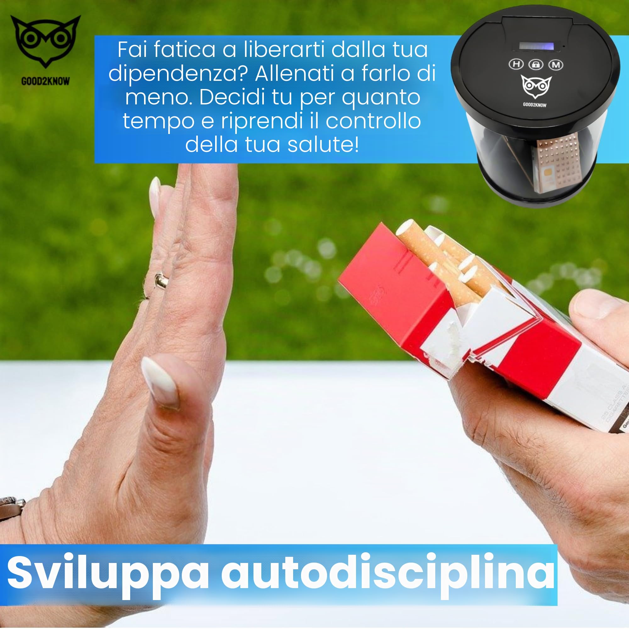 Good2know Cassaforte per telefono con blocco orario, smetti di fumare - Timer - Cassetta di sicurezza - Cucina sicura - Nero - Messa a fuoco e autodisciplina