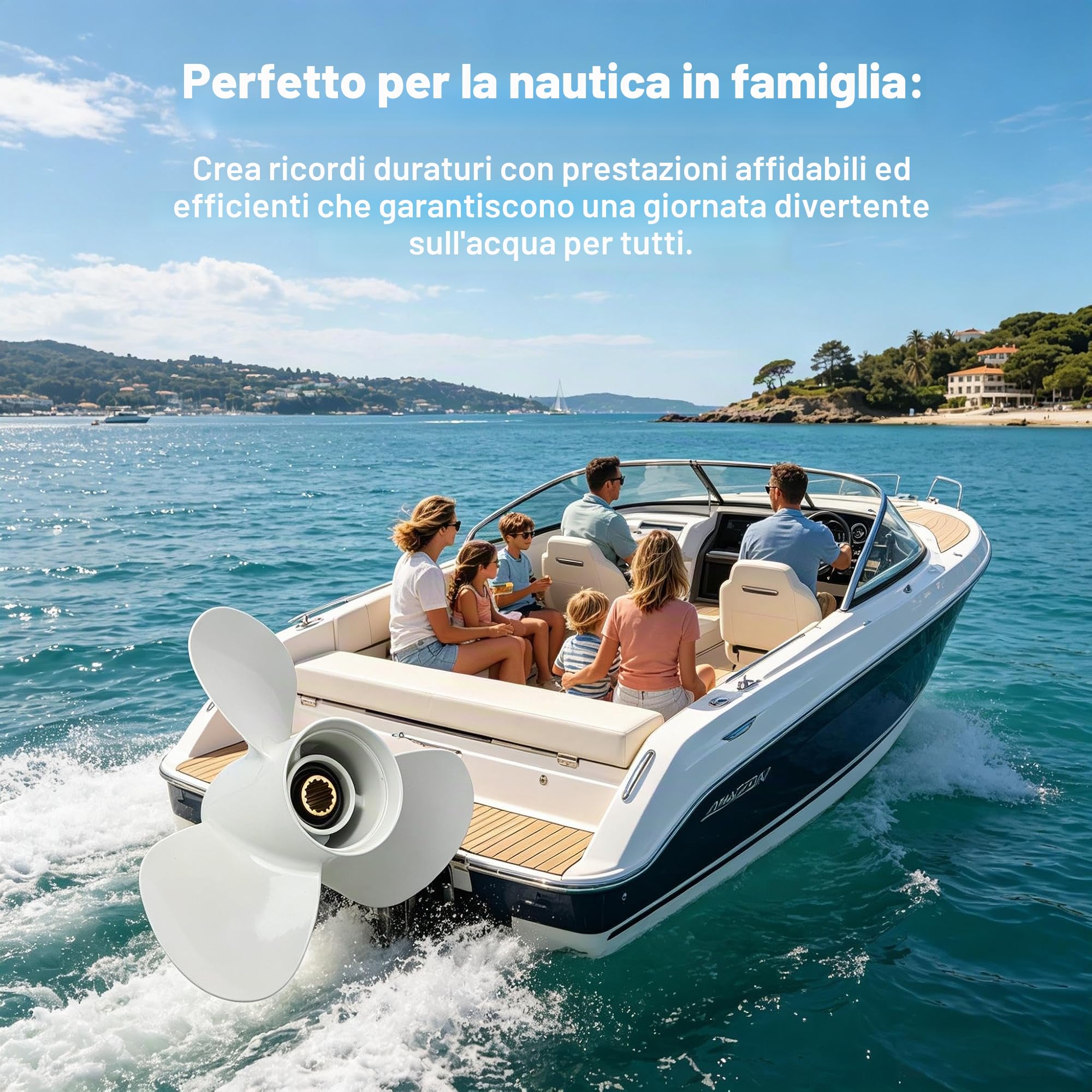 Elica per barche in alluminio 11 1/8 13 per fuoribordo 25-60HP Design a 3 pale Parte motore prestazioni marine compatibile con più modelli 663-45945-02-EL