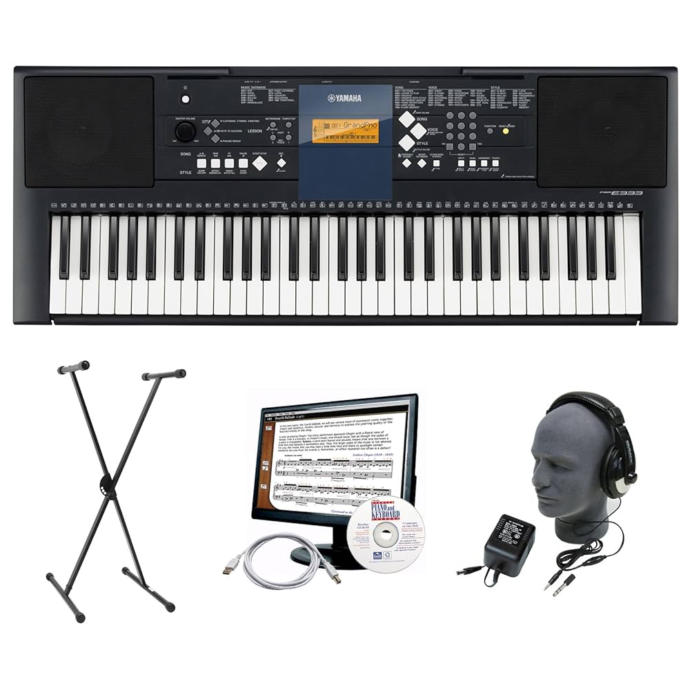 Yamaha PSR-E333 Premium Keyboard Package with Headphones