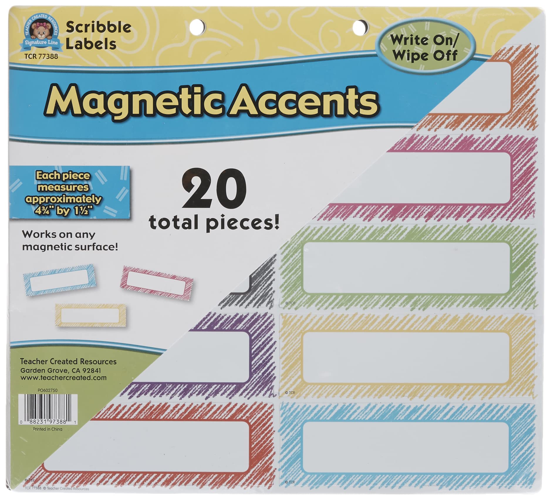 Teacher Created Resources Scribble Numbers Magnetic Accents - Classroom Decor