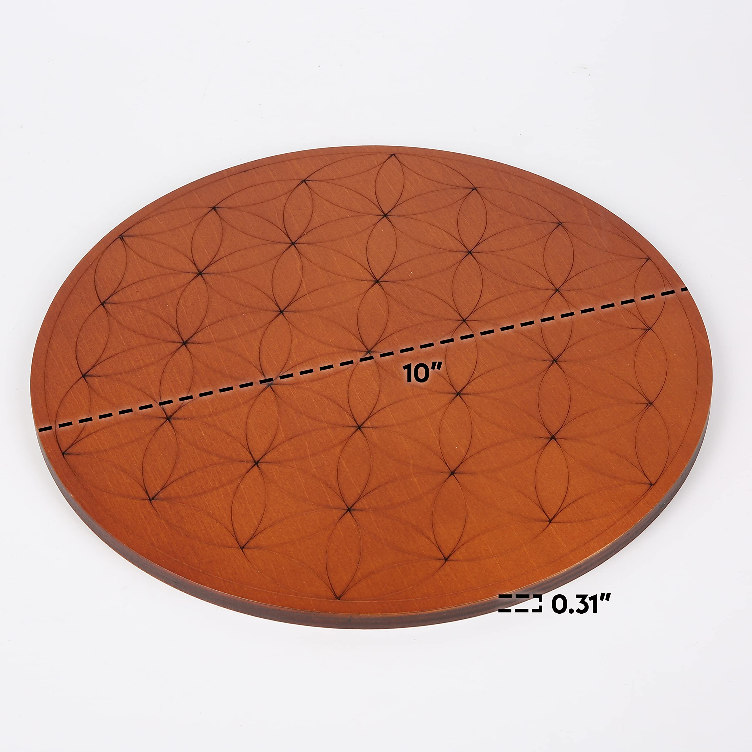 Pannello di cristallo per pietre – Flower of Life Sacra Geometria – Amplificare la potenza dei vostri cristalli – Pannello di cristallo in legno diametro 25,4 cm – Wiccan Crystal Altar Decor