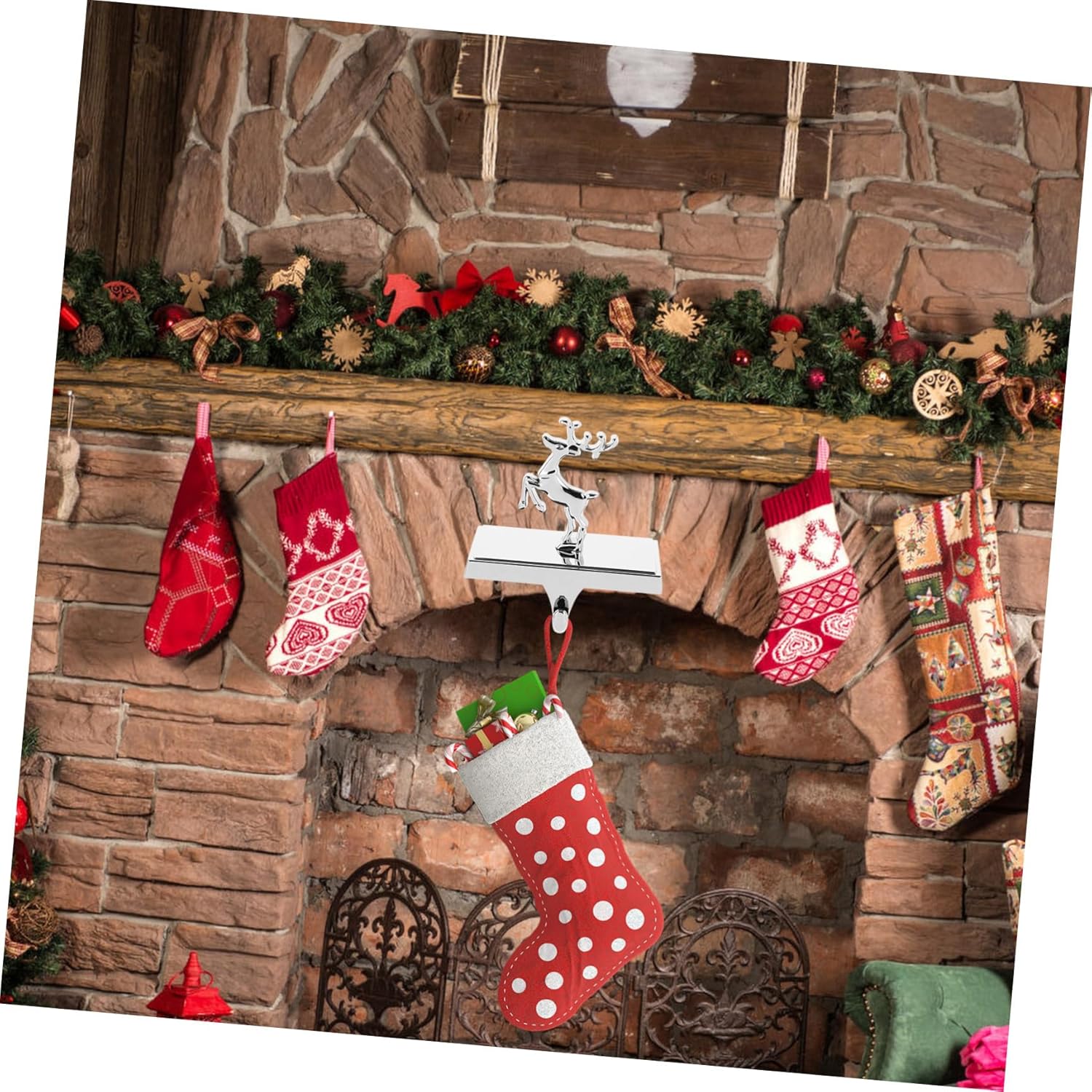 Ciieeo Christmas Stocking Hanger Hook Sturdy Christmas Supplies for All Stocking Versatile Tabletop Mantel Decoration for Holiday Cheer