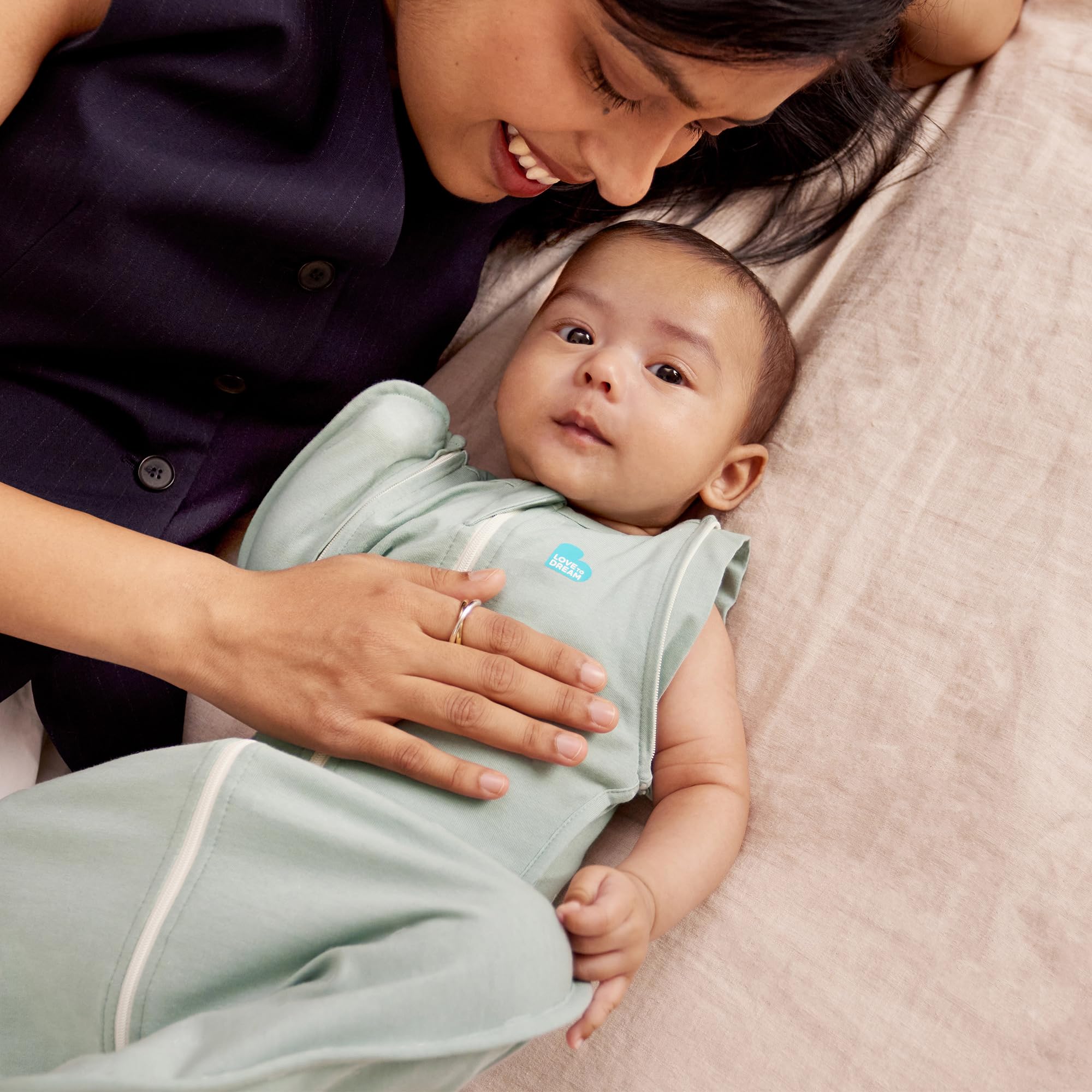 Love To Dream Swaddle Up Transition Bag, Twin Zipper, Arms-Free Baby Sleep Sack with Zip-Off Wings, Lightweight, Hip Healthy, Moderate Ideal Temperatures 24°C & 27°C, Olive, Large (6-9 Months) 4