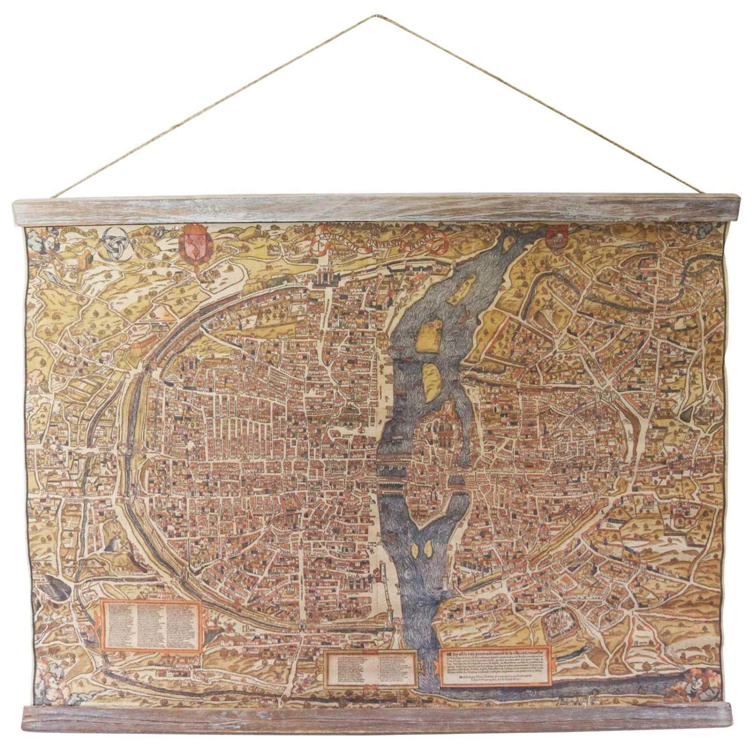 aubaho Mapa histórico 70cm Continente Estilo Antiguo Paris Francia