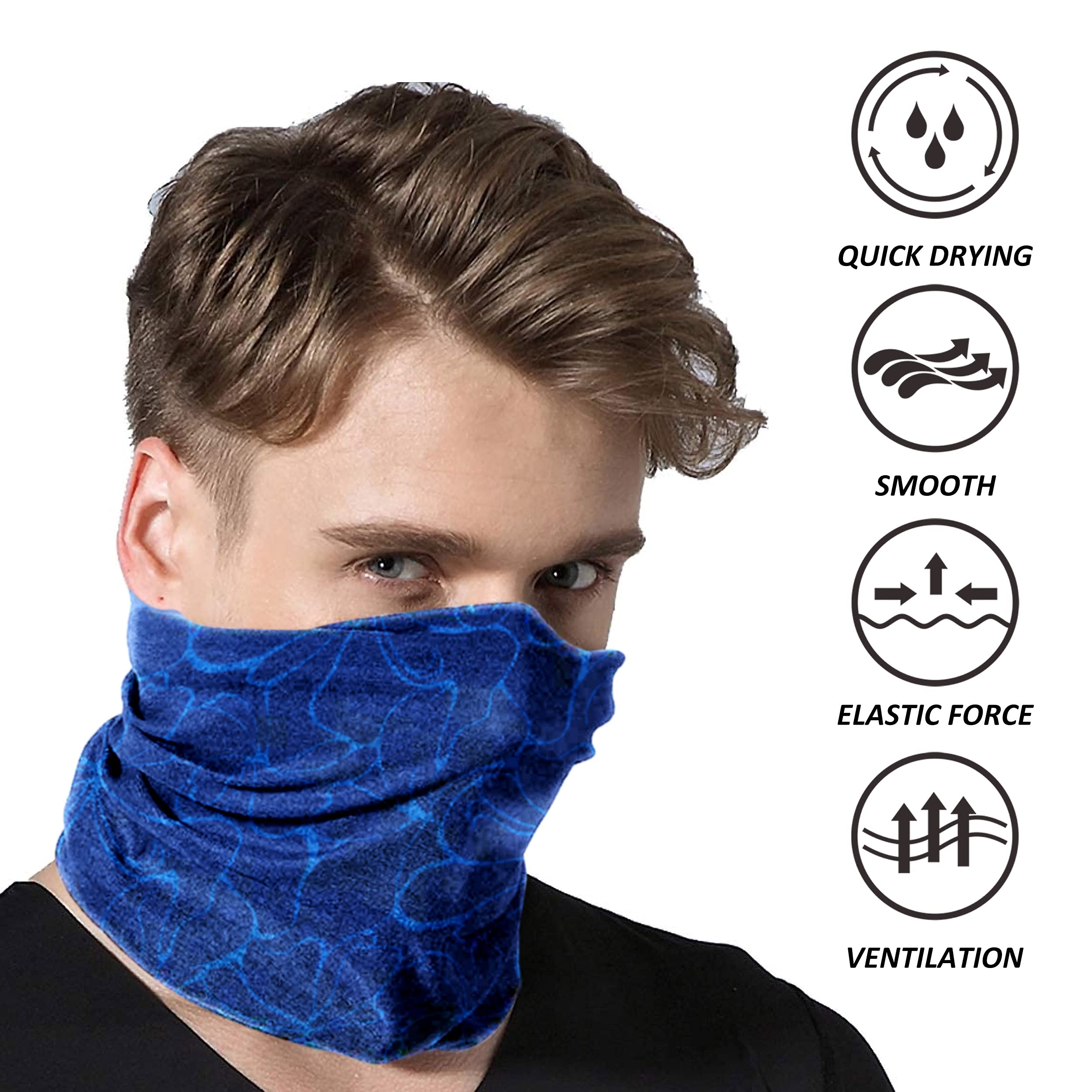 Bandeau Multifonction Cou - Écharpe, Bandana, Cagoule, Masque Sport - Extensible Pour Yoga, Course, Vélo