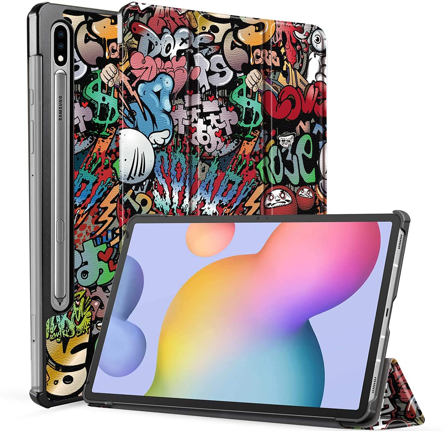 ProElite Smart Trifold Flip case Cover for Samsung Galaxy Tab S8/S7 11" SM-X700/X706/T870/T875, Support S Pen Magnetic Attachment [Hippy] (B08G8X8W97) Amazon Price History, Amazon Price Tracker