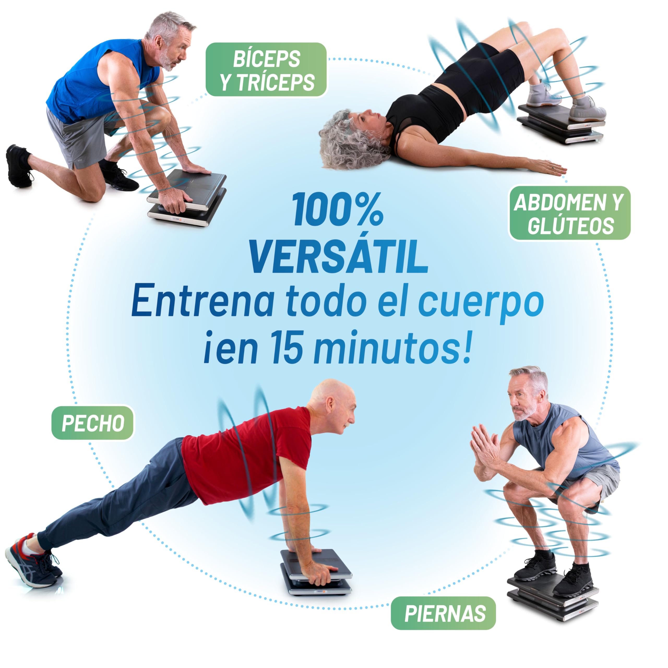 Plataforma VIBRATORIA VIBROSHAPER Limited Edition. Hace Ejercicio “por ti” y te relaja con un Masaje. Sin Esfuerzo ni Impacto en articulaciones. Estable, silenciosa, compacta, con Mando a Distancia