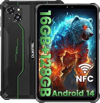 OUKITEL RT3 PRO Rugged Tablet Android 14, 16GB+128GB/1TB Tablets, 8 Inch Tablet with 5150mAh, 4G Dual SIM, 2.4G/5G WiFi, Octa-Core, 16MP Camera Portable Tablets, IP68/IP69K Waterproof/BT5.0/GPS/NFC