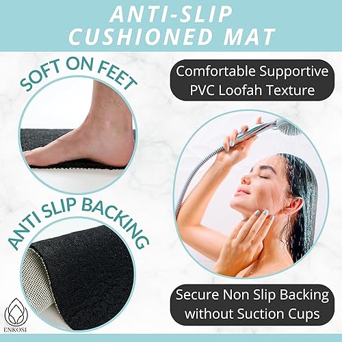 Miniatura 2 de Tapete de ducha antideslizante para bañera  Tapete de baño de lufa para baño  Tapete de baño de 40 x 16  Tapete de baño antideslizante texturizado