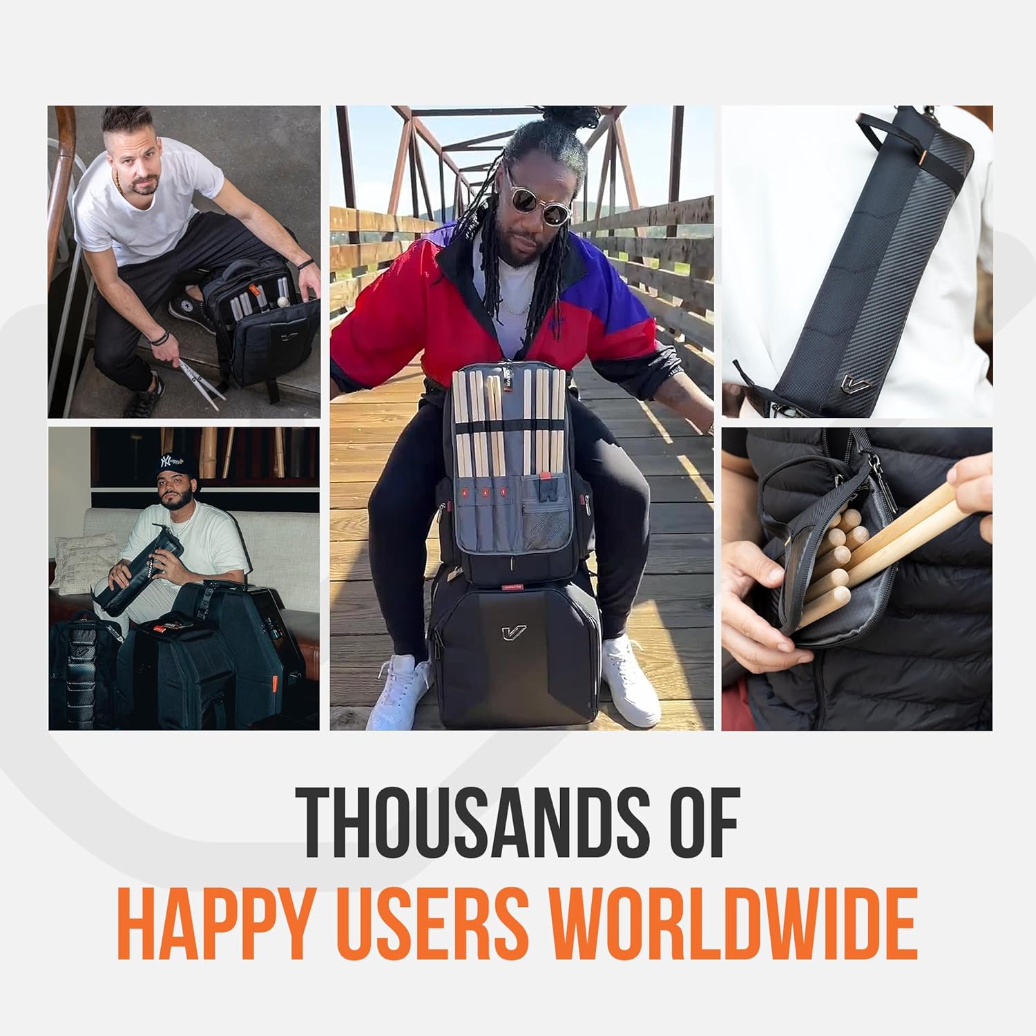 Gruv Gear Drum Stick Bag with Quick Draw Pockets, Shoulder Strap, Floor Tom Mount and Drum Stick Holder for Drumsticks, Mallets and Brushes, Durable Gig Bag with Easy Access Storage for Drummers