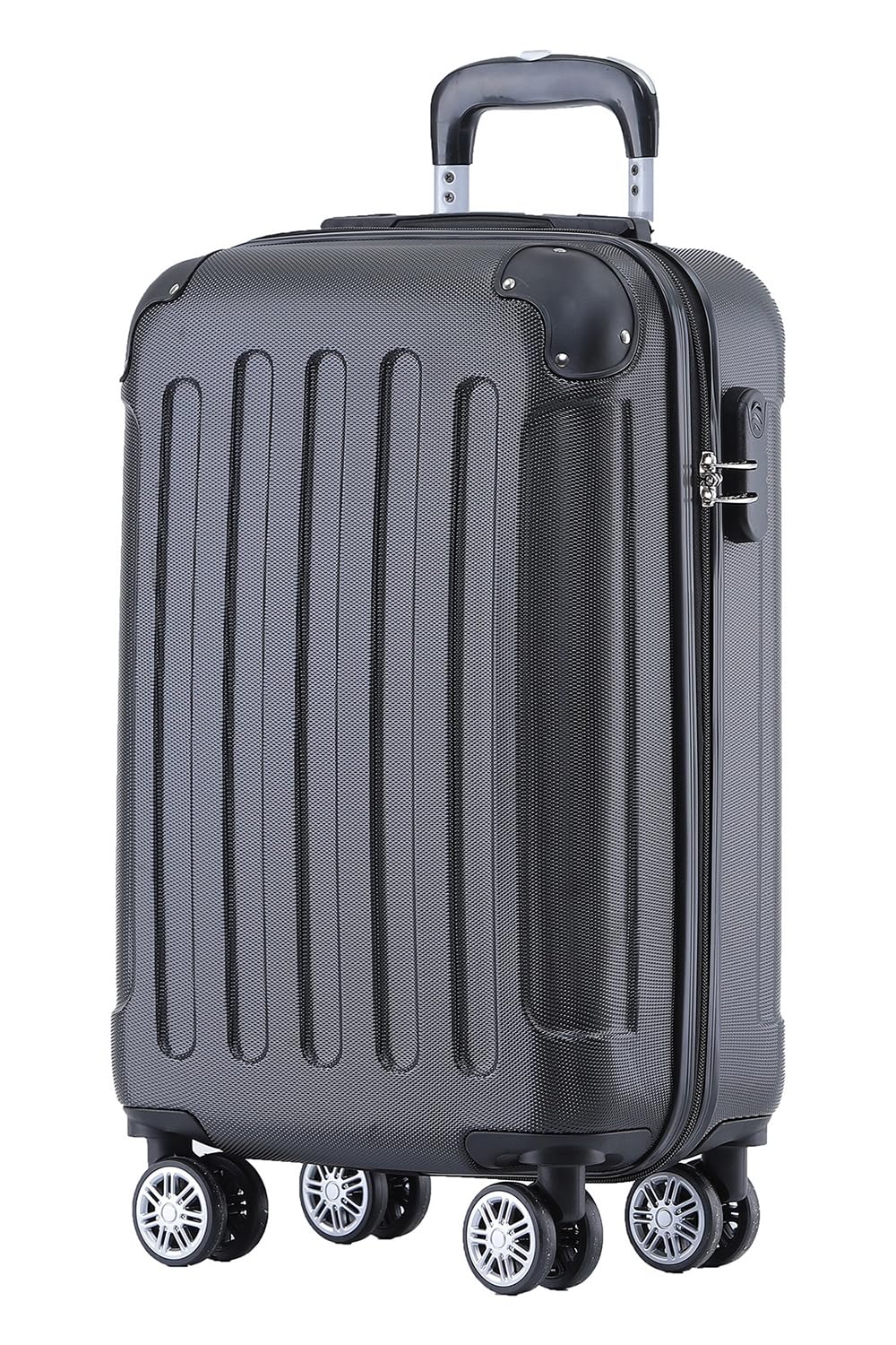 BEIBYE Hartschalenkoffer aus ABS, Reisekoffer mit 4 Zwillingsrollen und Zahlenschloss, Leichter Trolley Koffer mit Teleskopgriff, Handgepäck 55 cm sowie 66 cm und 76 cm, Koffer in 20 Farben
