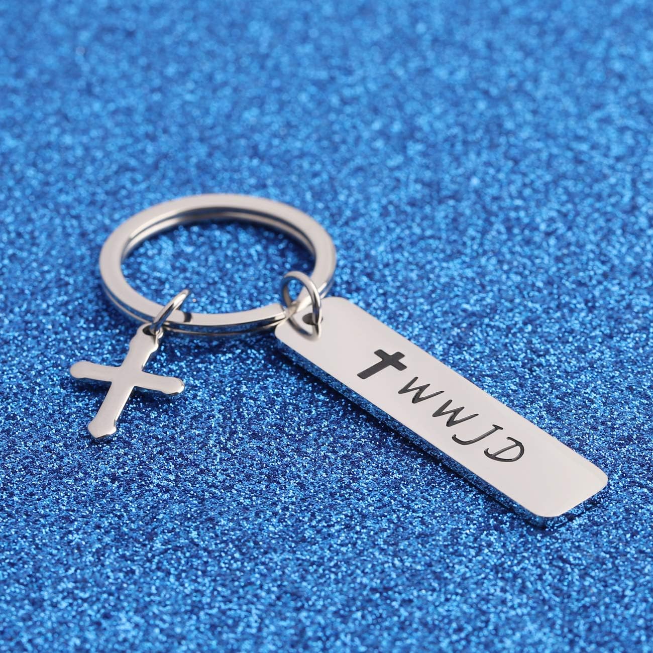WUSUANED Religious Jewelry WWJD Cross Cuff Bracelet Bangle First Communion Gift