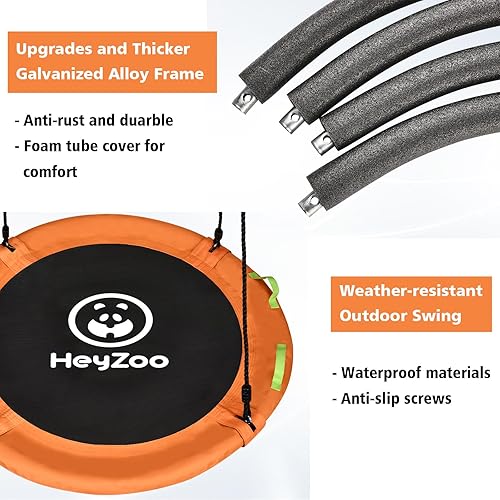 Miniatura 2 de Columpio para árbol, columpio de 40 pulgadas para niños, capacidad de peso de 900 libras, con correas ajustables para colgar, para patio trasero y