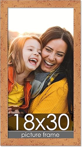 Poster Palooza Marco de fotos color naranja Shabby ChicFarmhouse de 18 x 30 pulgadas con acrílico UV, respaldo y herrajes, 18 x 30 pulgadas