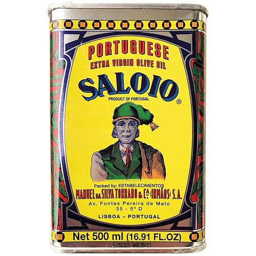 Saloio Aceite de Oliva Virgen Extra Portugués - Lata de Metal Vintage - 16.9 fl oz