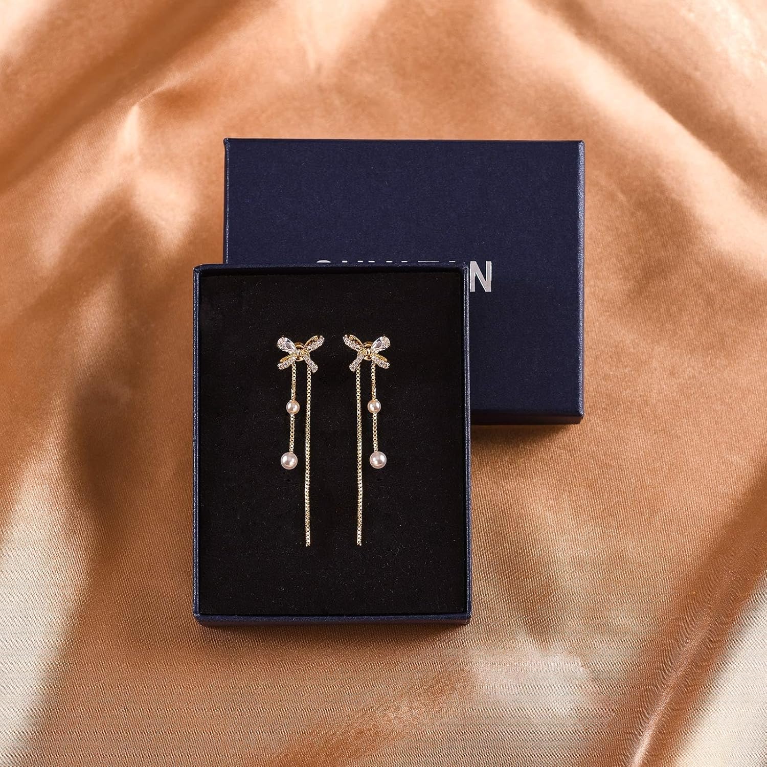 14K Gold Plated Butterfly Stud Earrings - Comfortable Lightweight Design with Secure Butterfly Backs, Cubic Zirconia Bow Posts Jewelry Gifts for Women - Image 7