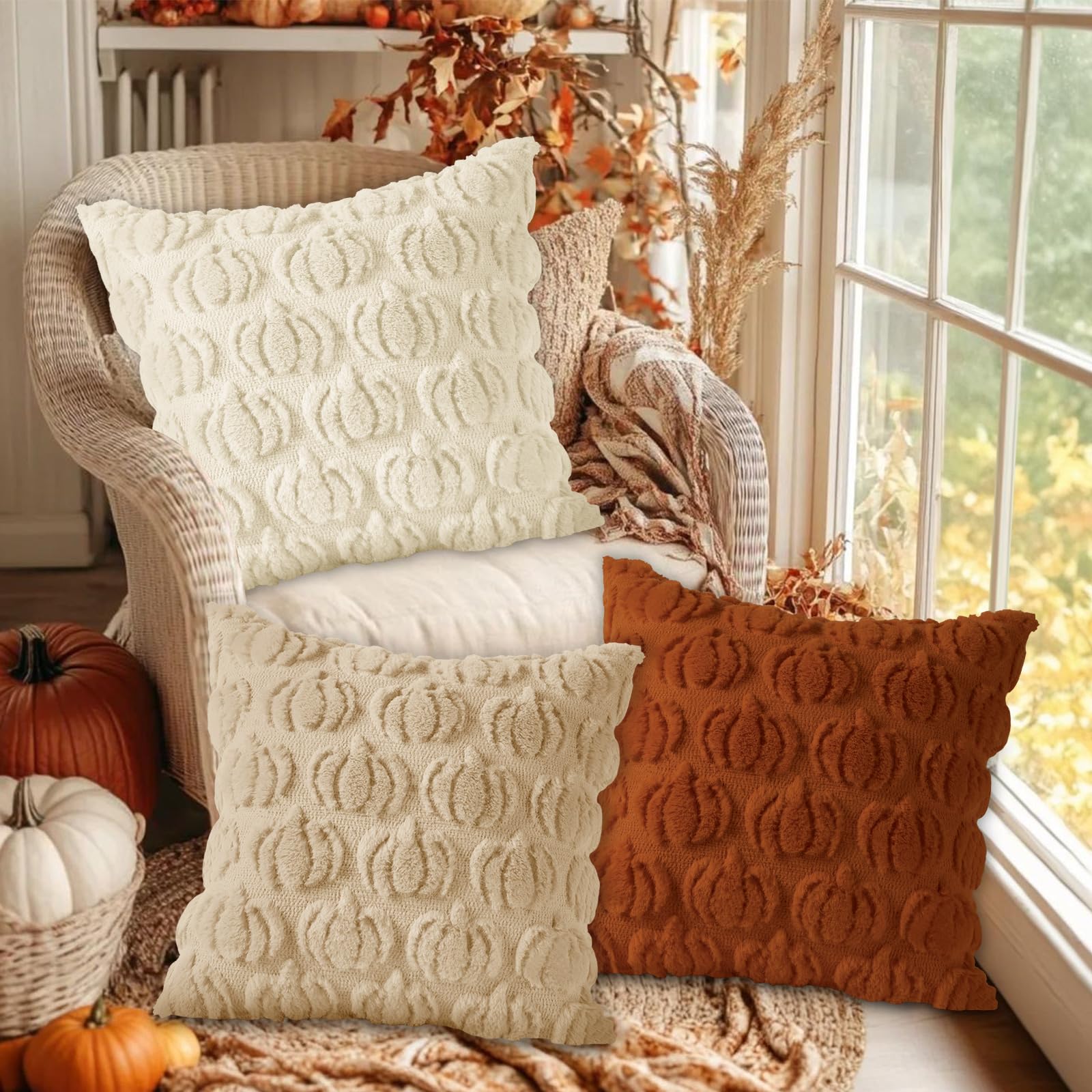Benjia Fall 18x18 Throw Pillow Covers Set of 2 - Image 2