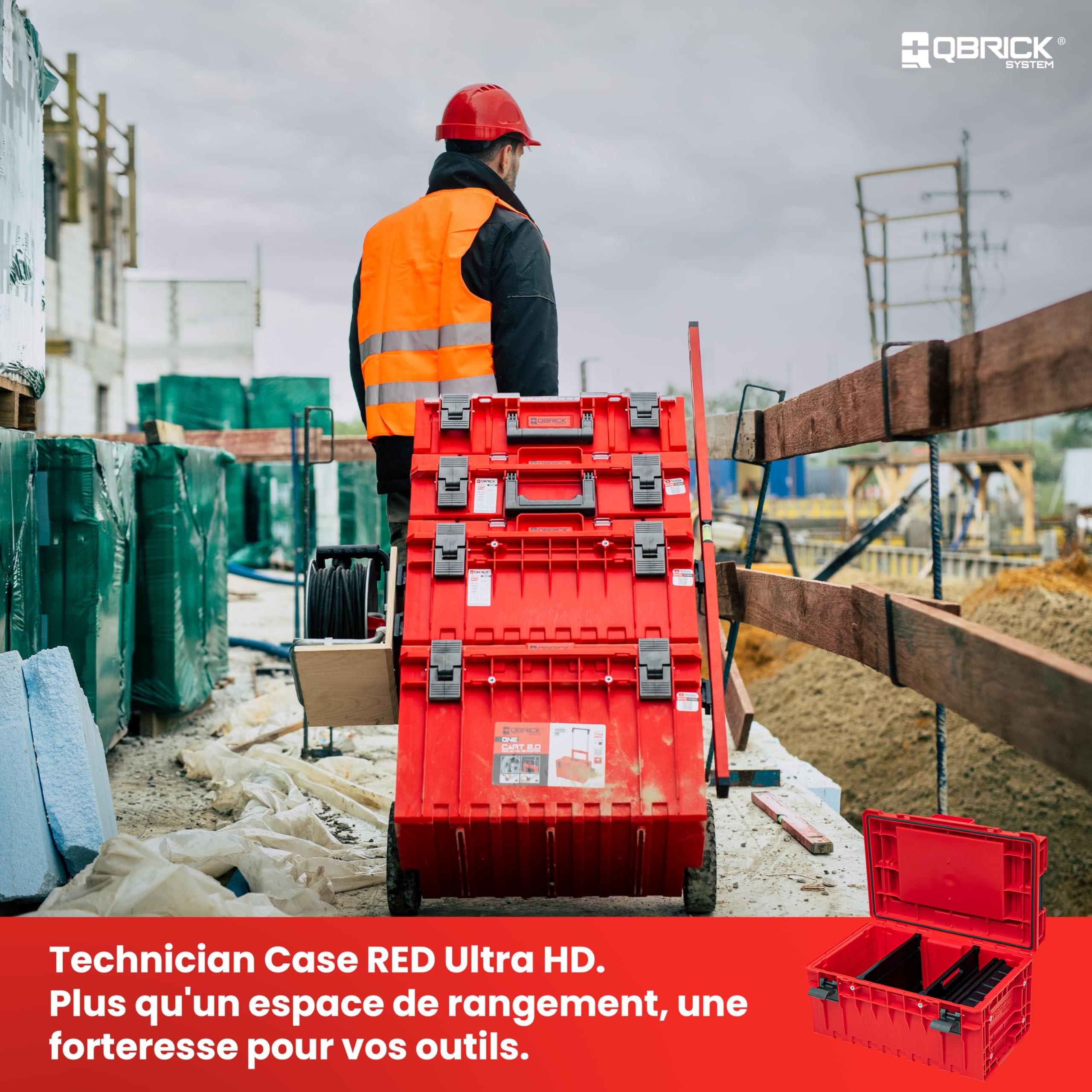 QBRICK SYSTEM Malette Outils Boîtes à Outils Valise ONE 350 2.0 Expert RED Ultra HD Rouge 600 x 400 x 335 mm