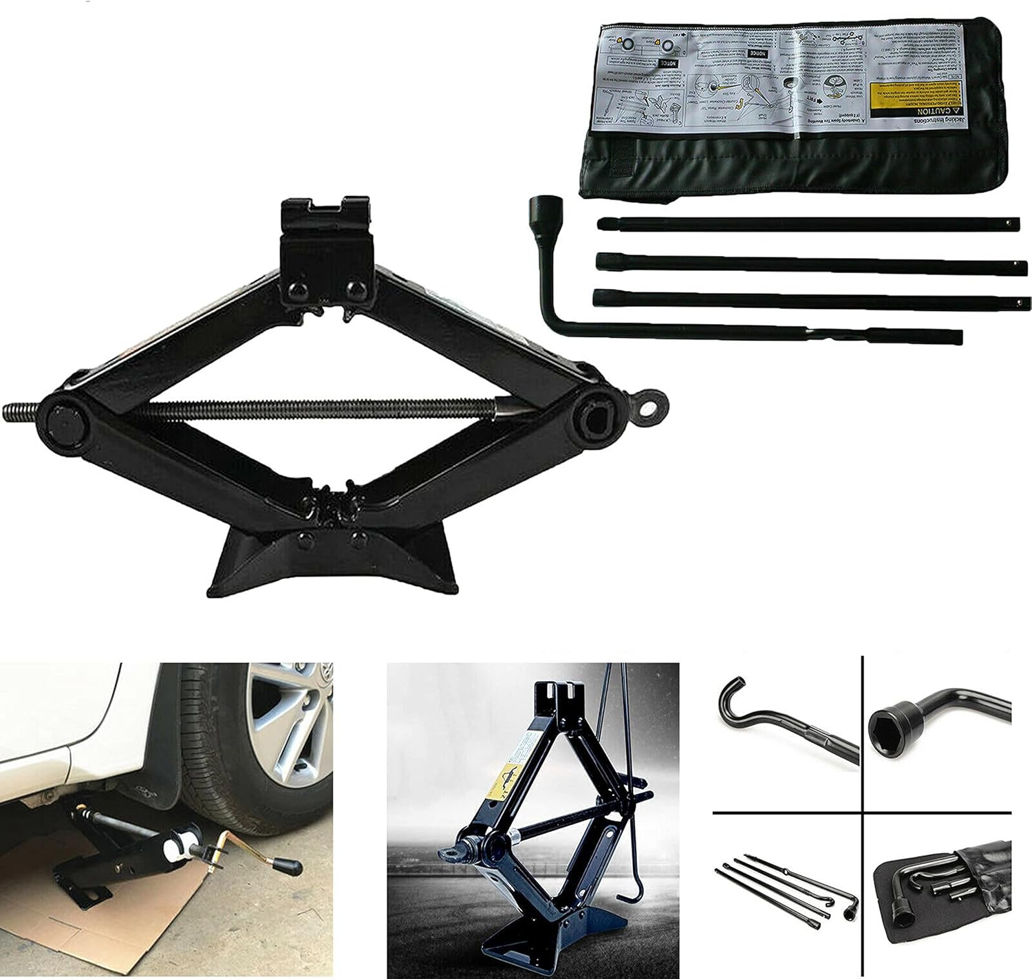 Tires Lug Wrench Design for 2000-2014 Chevy Silverado & 2000-2014 GMC Sierra Lug Wrench Heavy Duty with Carrying Bag and 2 Extension Segments Heavy Duty 4-Piece Steel Tire Wrench Set Lug Wrench Kit