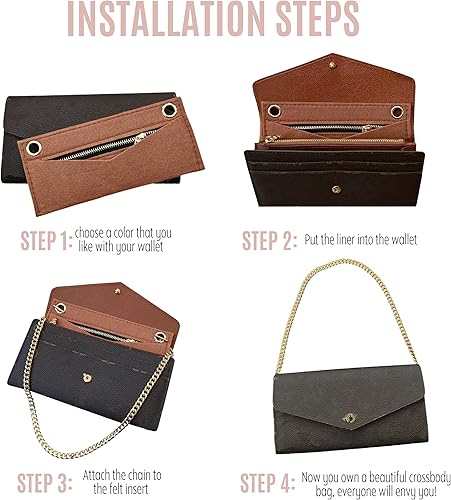 Miniatura 3 de Sarah Wallet Insert Purse Conversion Kit for Sarah Wallet with Gold Chain Sarah Wallet on Chain (90cm Gold Chain - Underarm Fit, Lime)