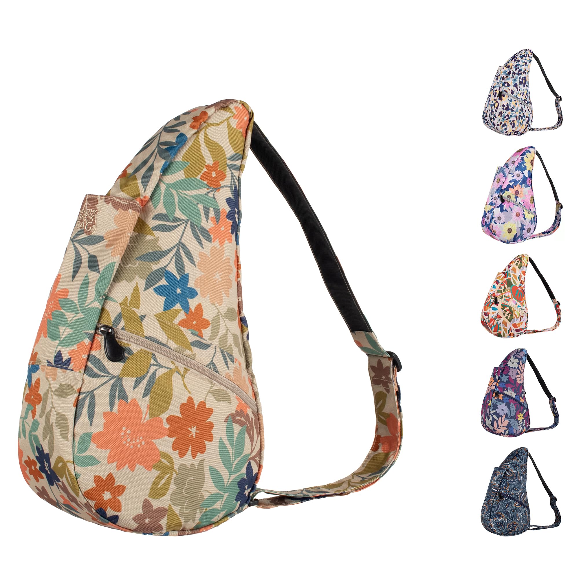 AmeriBag 17" Recyled Poly Print Healthy Back Bag Ergonomic Crossbody Sling for Everyday Use, Travel & Walking Comfort