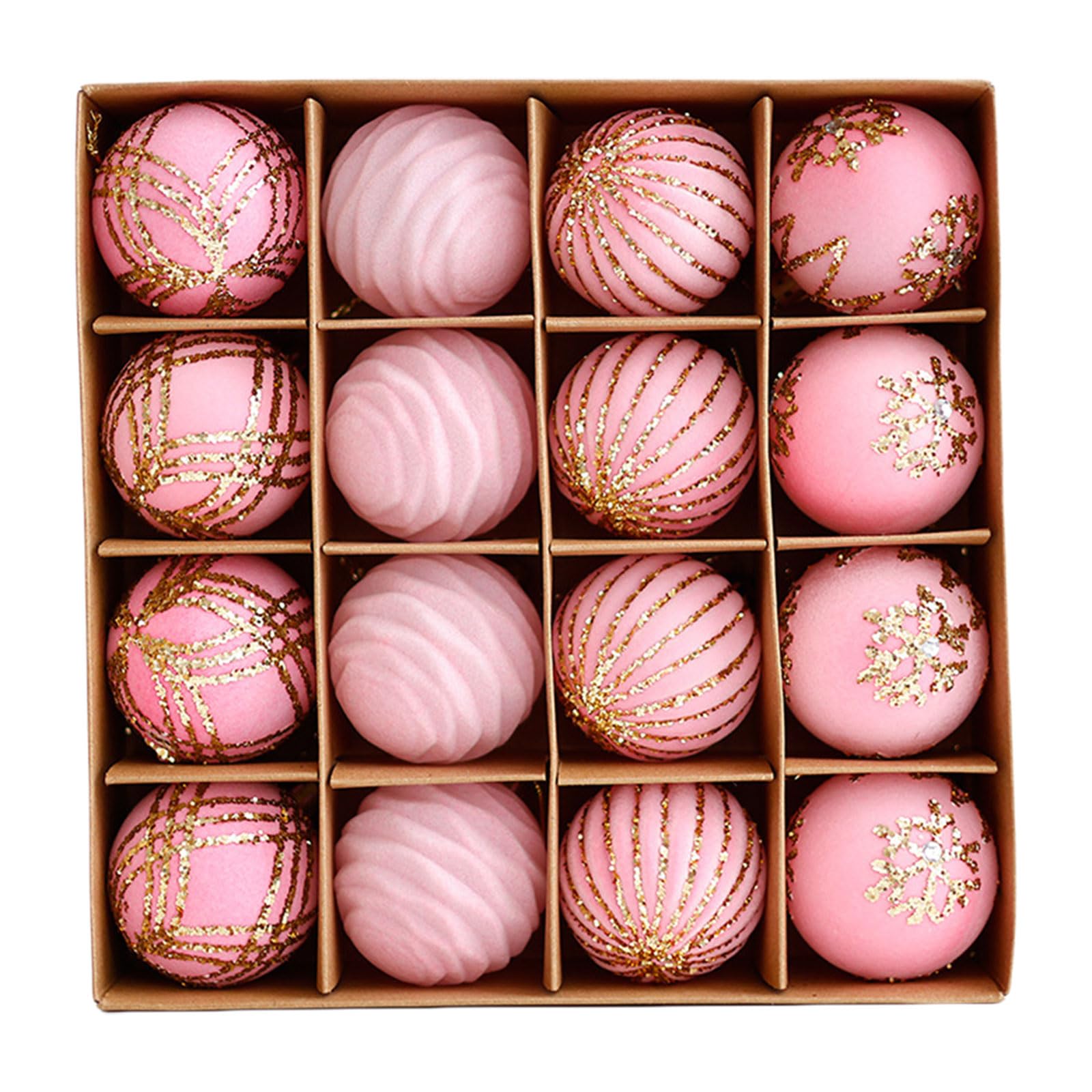 Elnwnnkc D Of 16 Shatterproof Christmas Tree Baubles Hanging Ornament For Festival Stylish Holidays Home Window Ecorations Christmas Bulbs