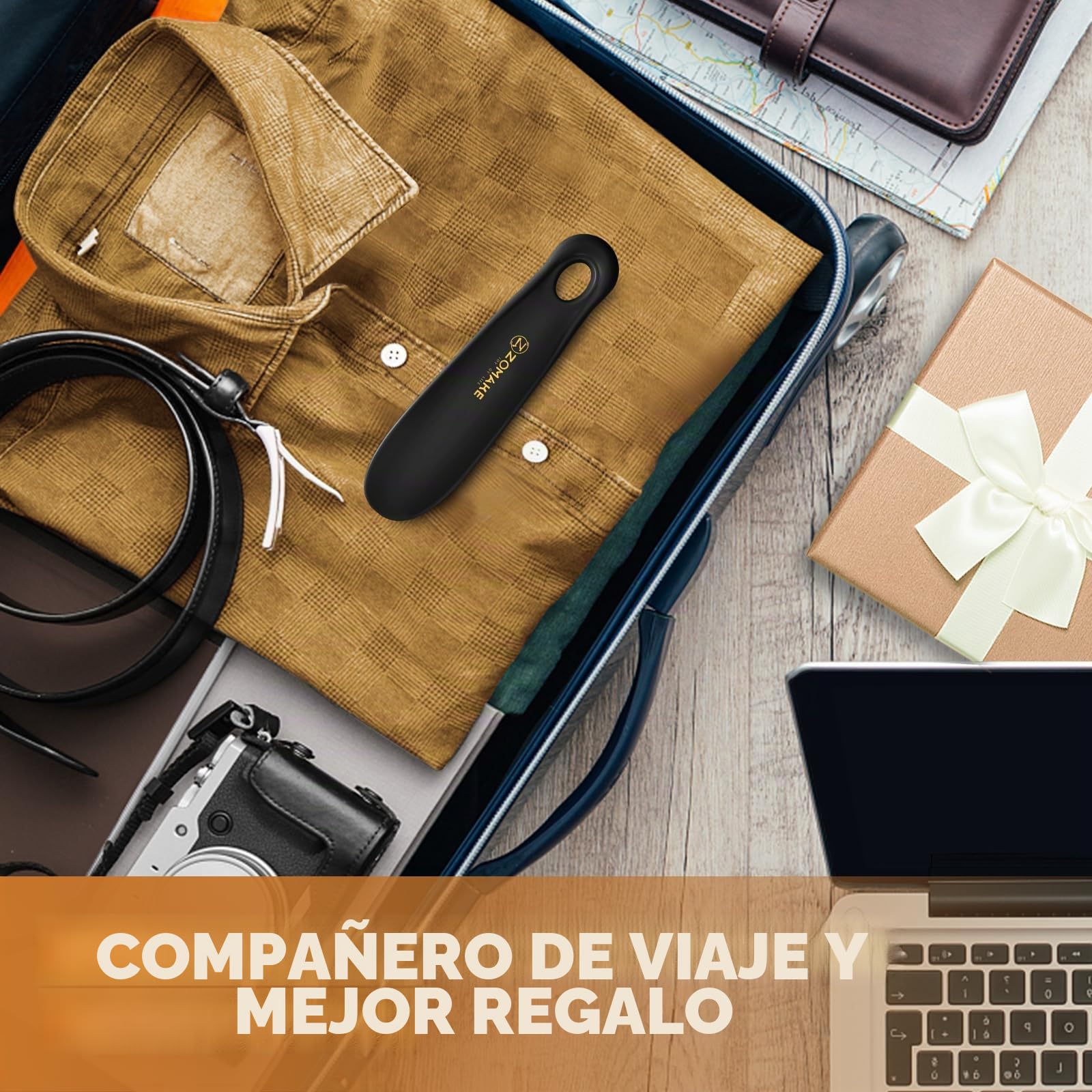 ZOMAKE Calzador de Zapatos 18.5cm Plastico con Colgante Agujero para Personas Mayores