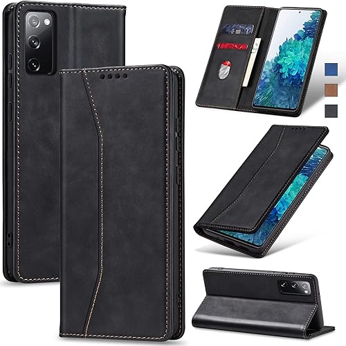 Jasonyu Funda tipo cartera con tapa para Samsung Galaxy S20 FE 5G, funda magnética de cuero con tarjetero, función atril, funda protectora duradera