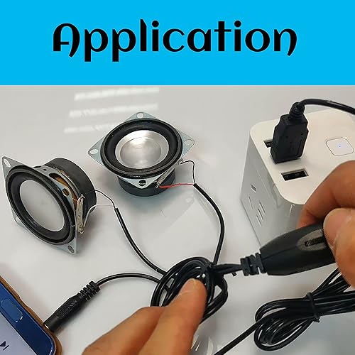 Miniatura 5 de Gikfun Altavoz de audio estéreo de 2 pulgadas, 4 ohmios y 3 W, con cable de audio de 0.138 in, control de volumen, kit de bricolaje EK1755