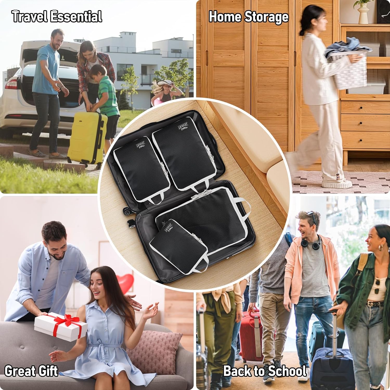 4-Piece Packing Cube Set - Lightweight Luggage Organizers for Travel, Vacation and Suitcases - Durable Accessories with Compression - Image 5
