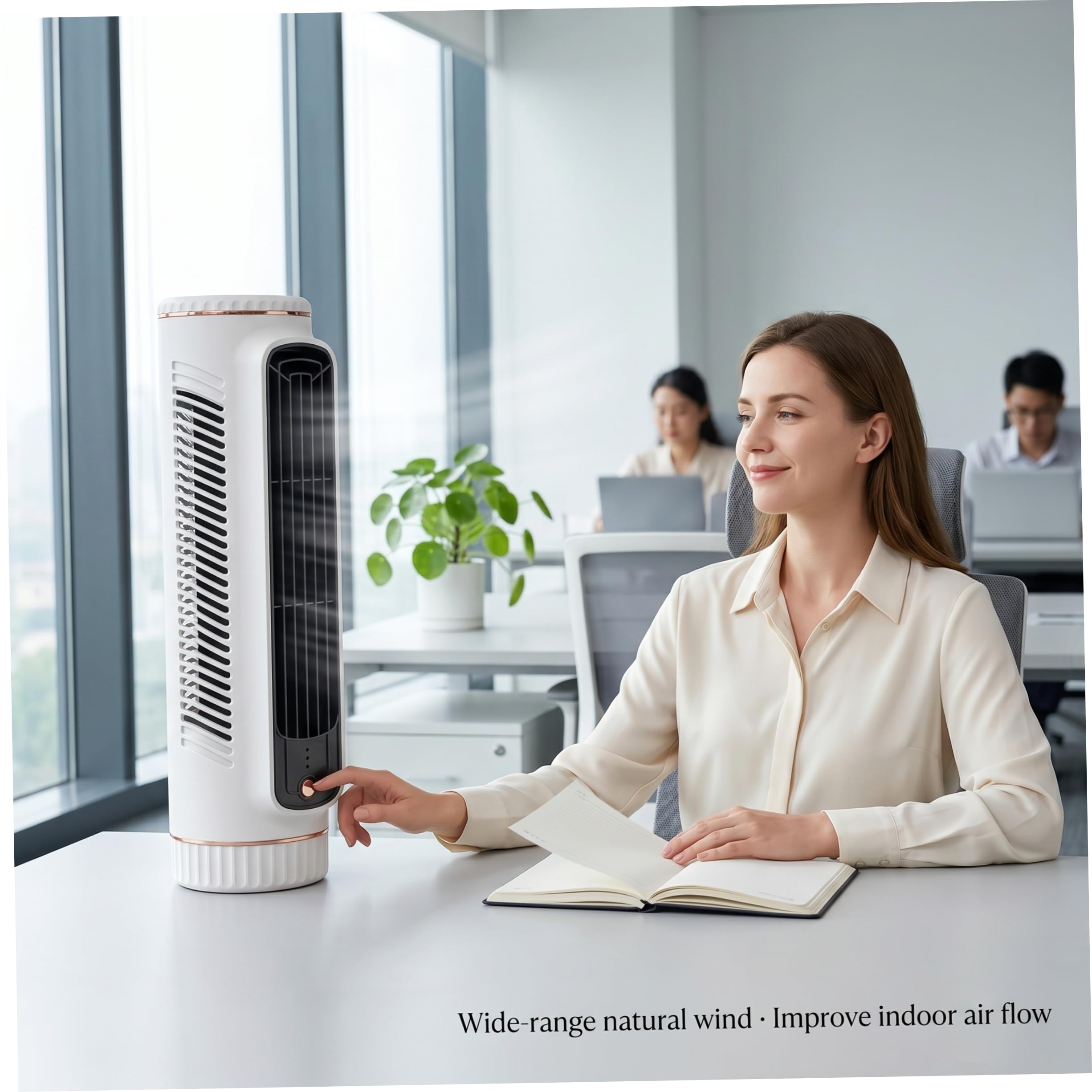 Condizionatore a torre, mini ventilatore a torre portatile senza lama CA, circolazione dell'aria 3D, mini unità CA con funzionamento silenzioso per camera da letto, condizionatore bianco