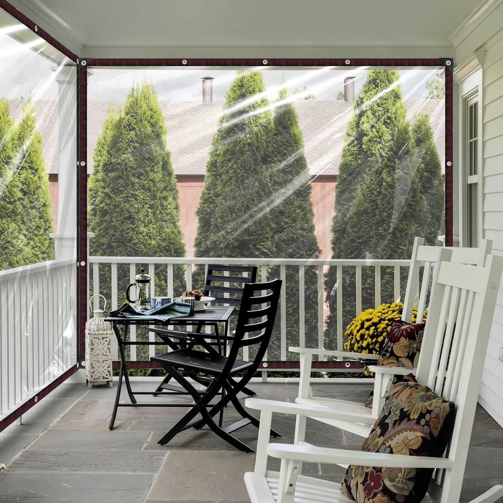 Transparente Abdeckplane 2x1m | Wasserdicht Mit Ösen | Für Garten, Balkon & Sandkasten