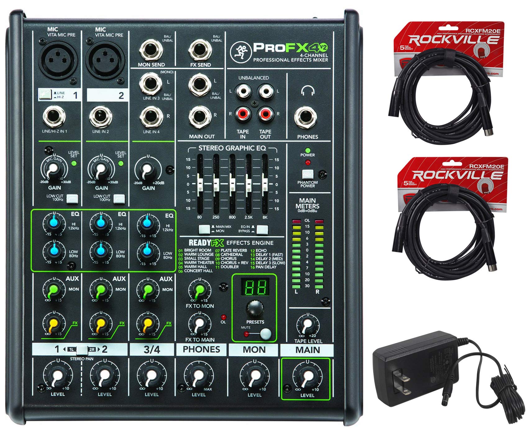 New Mackie PROFX4v2 4 Channel Compact Mixer w Effects PROFX4