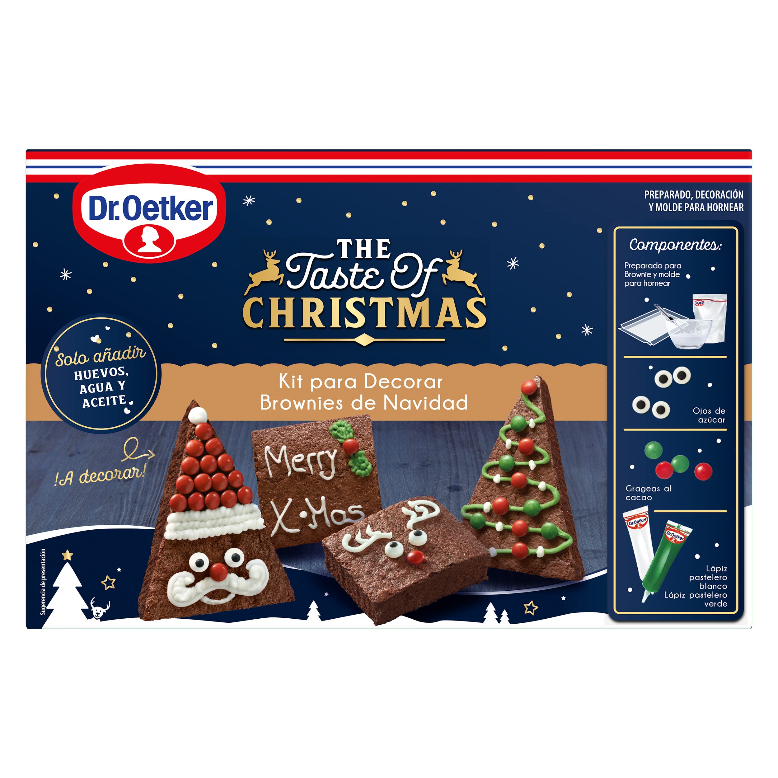 DR. OETKER Kit Brownies Navidad 513 g Intenso Sabor a Chocolate