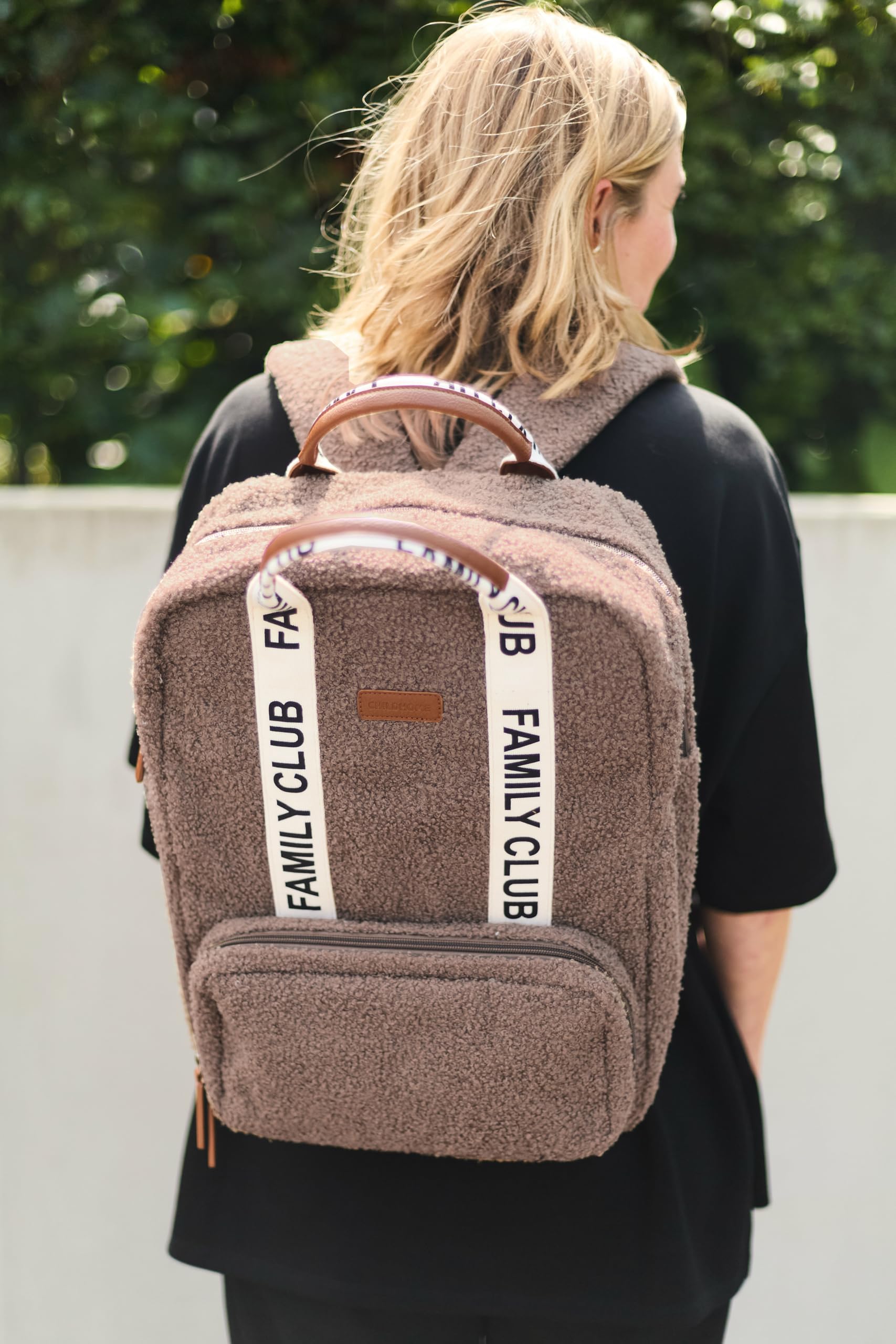 CHILDHOME, Sac à dos à langer Family Bag, Grande capacité, Multifonctionnel, Tapis à langer inclus, 11 Compartiments, Pochette Isotherme, Passage Trolley-valise, Accroche Poussette, 20.5L, Teddy Brun