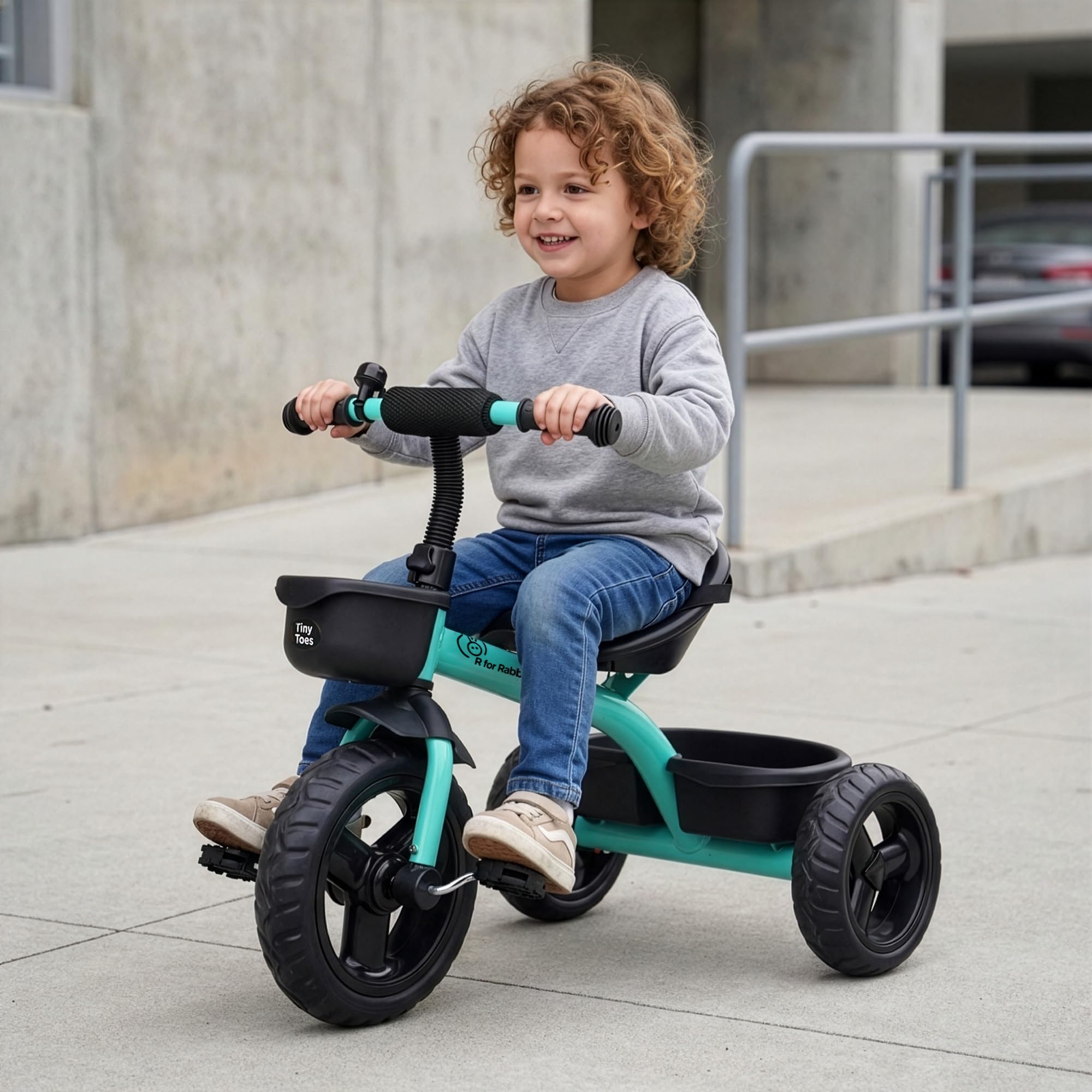 R for Rabbit Tiny Toes T10 Ace Tricycles for Kids of 1.5 to 5 Years Age EVA Wheels, Storage Basket & Seat Belt | Baby Trike Cycle for Upto 25 Kg Weight Boys & Girls (Lake Blue)-image-45