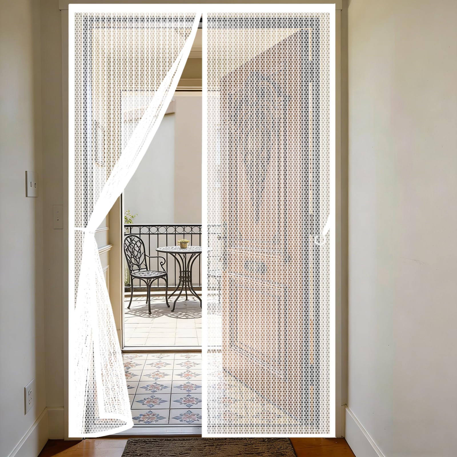 Moustiquaire stop insectes 170x180 cm avec rideau magnétique automatique