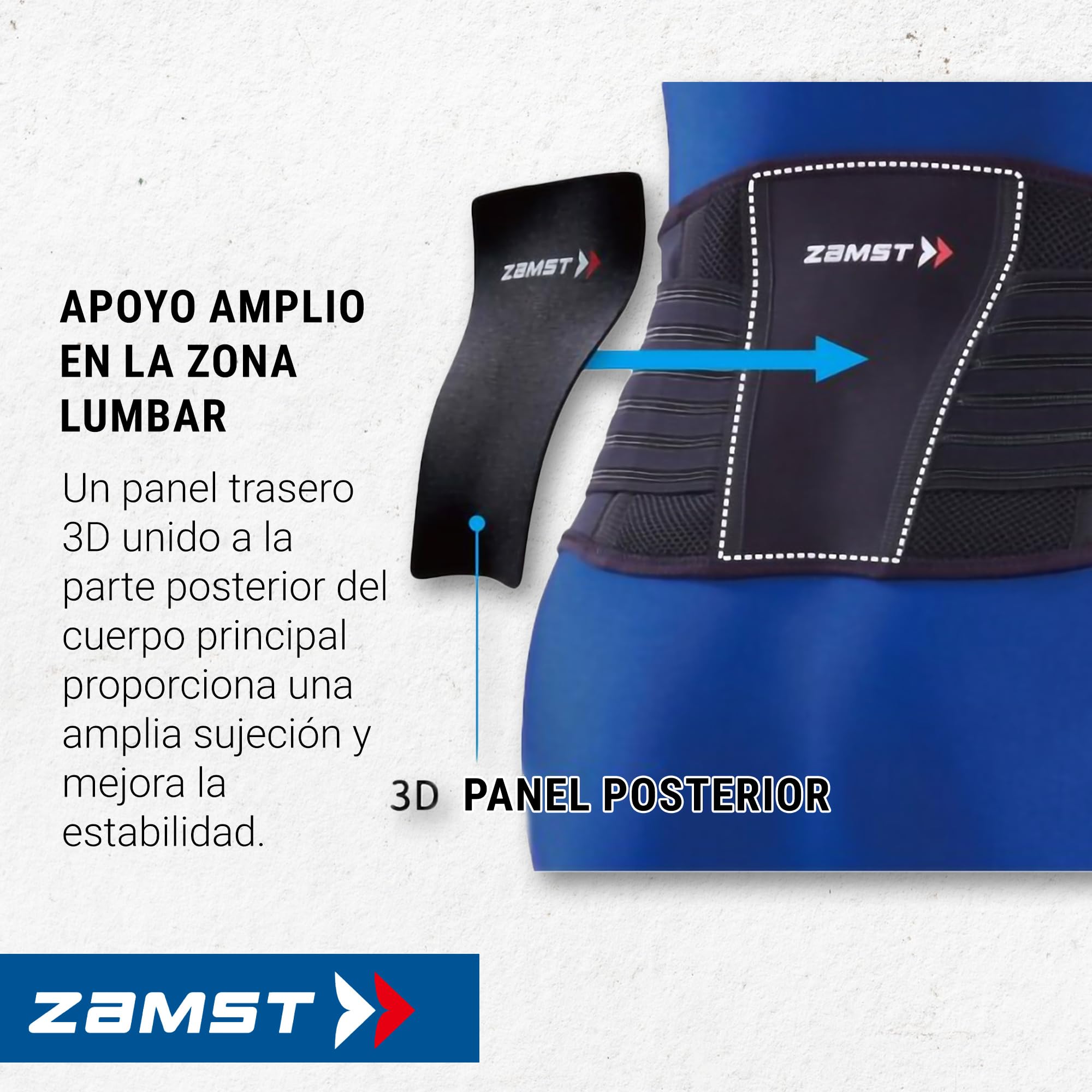 Zamst ZW-7 Faja Lumbar Ajustable - Soporte Lumbar Fuerte para Deportistas, Faja Lumbar para Dolor Lumbar, Cinturón de Compresión de Espalda para Deportes - Tejido de Malla Transpirable - M