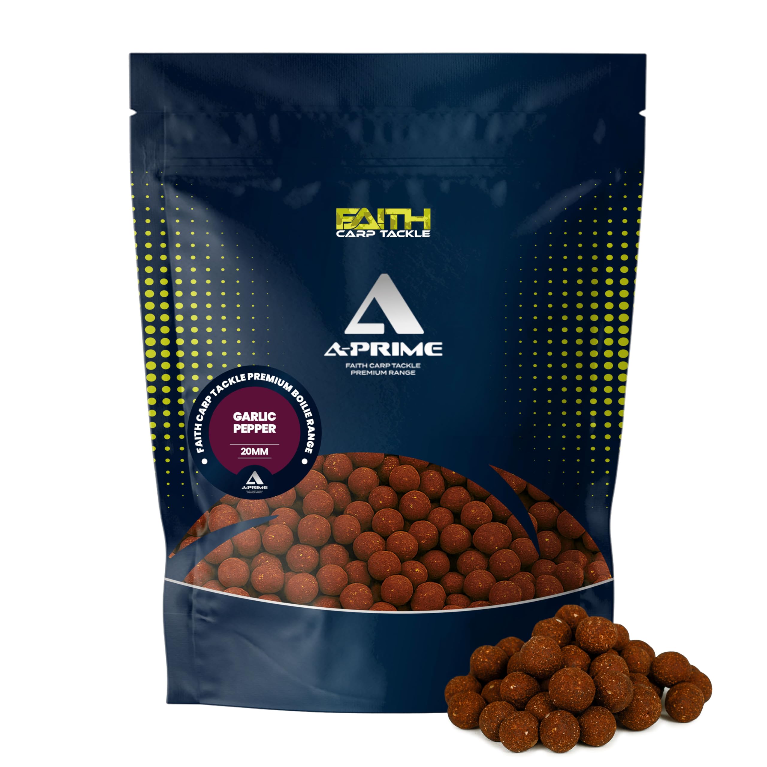 Faith A-Prime Boilie - 5kg - 20mm - Garlic/Pepper