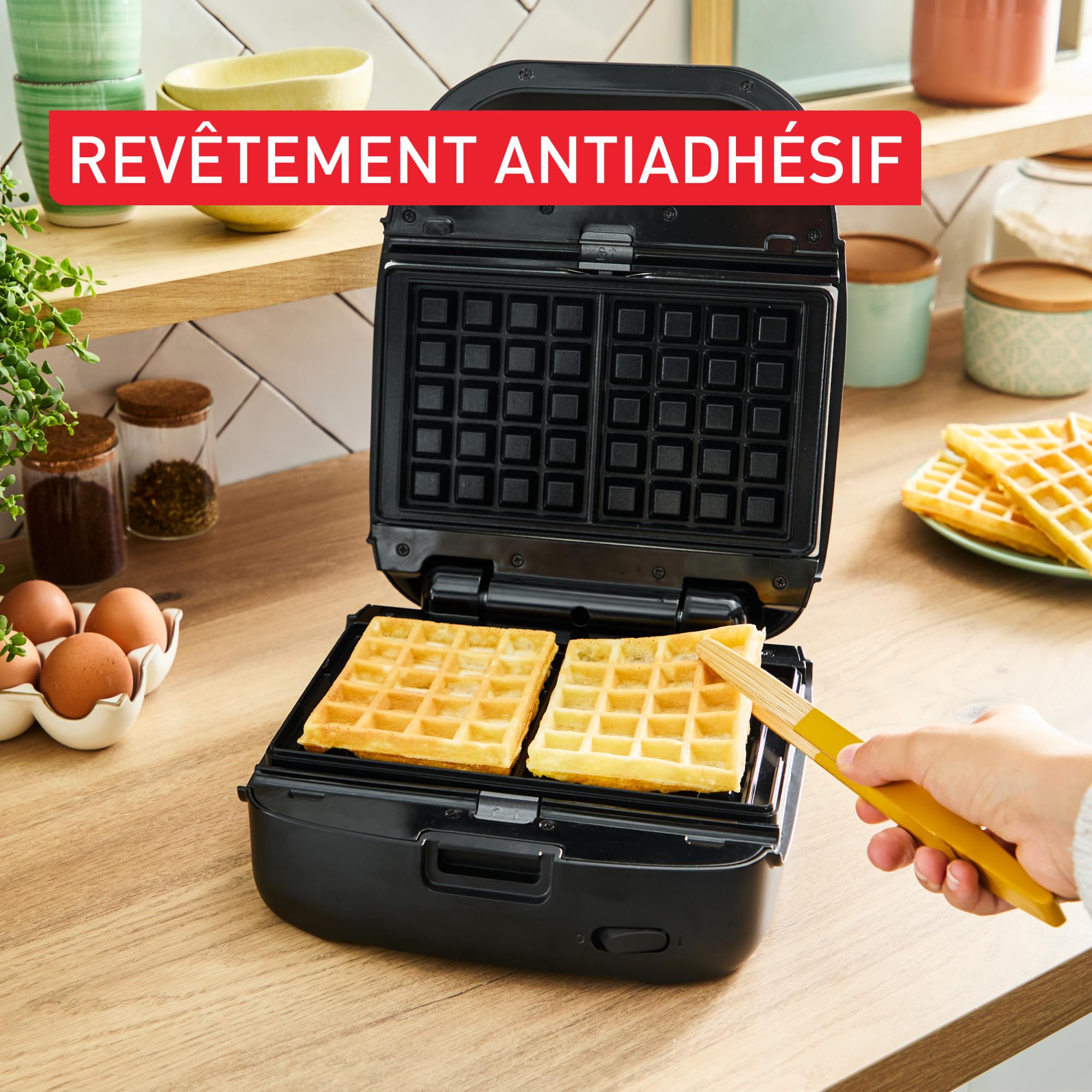 Tefal Snack Collection, Appareil à gaufre et croque-monsieur, 20jeux de plaques disponibles, Recettes sucrées et salées, SW8674F0