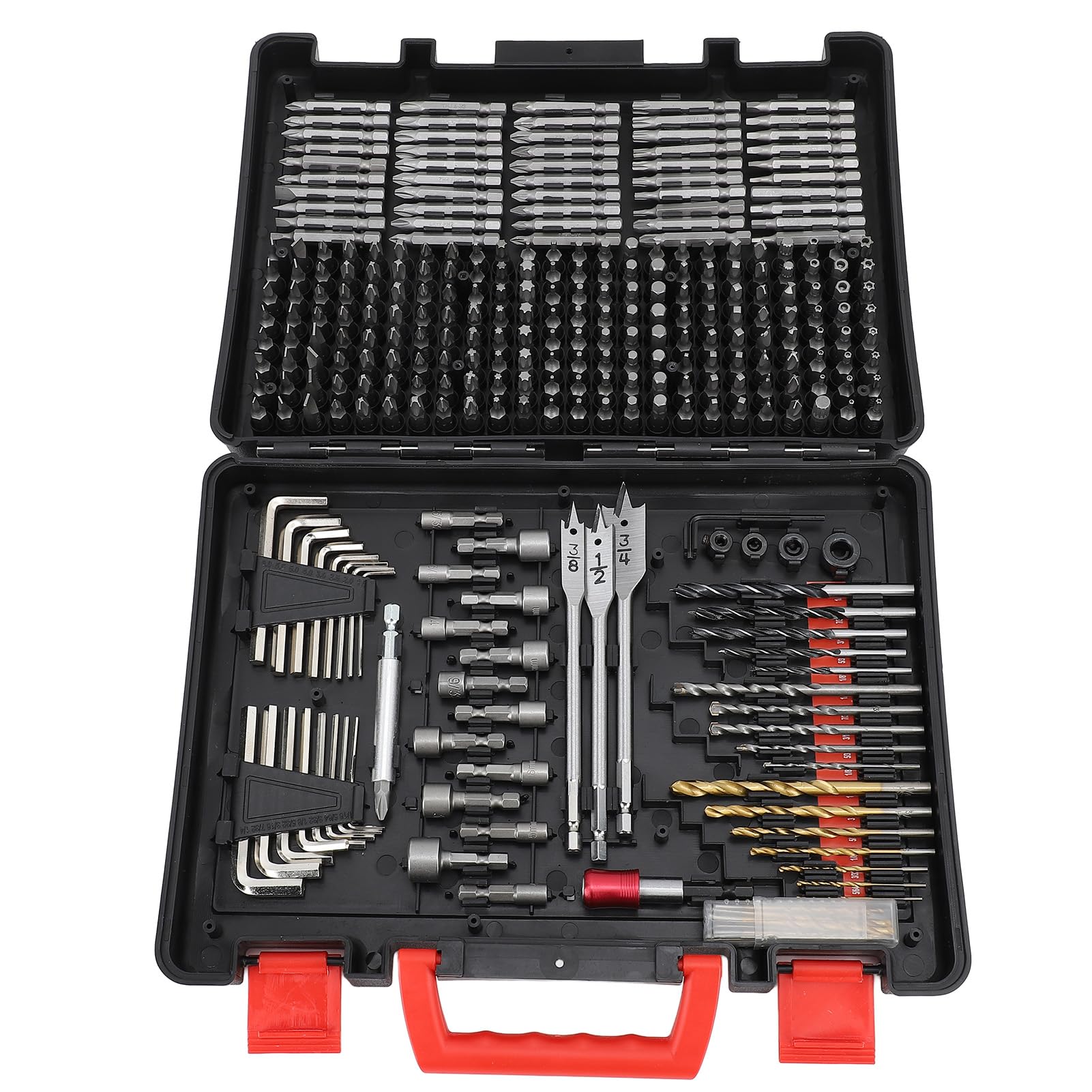 Juego de 318 piezas de puntas de destornillador y brocas de taladro, set multiusos para reparación y mantenimiento, kit completo de brocas para taladro y destornillador con caja de