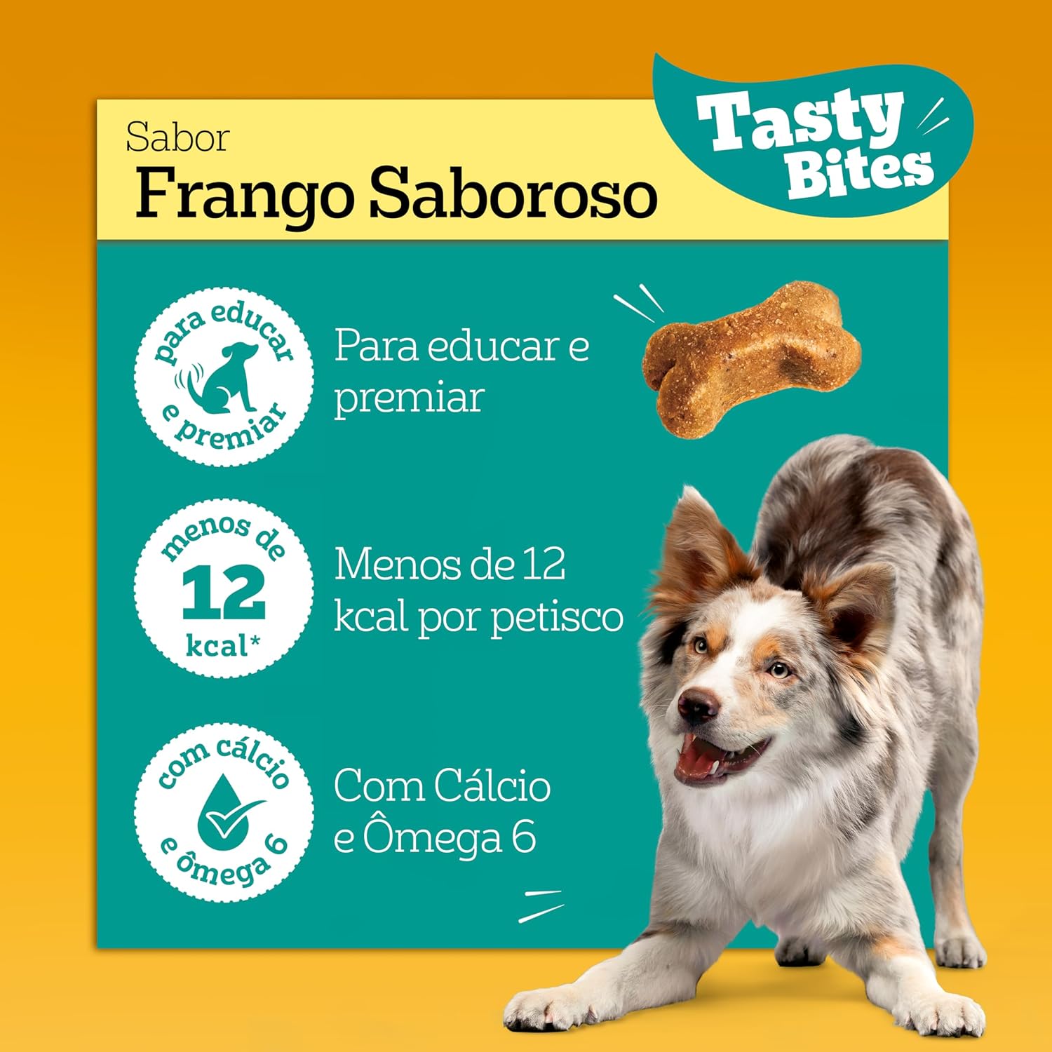 Petisco Pedigree Tasty Bites para Cães Adultos Sabor Frango Saboroso 80g
