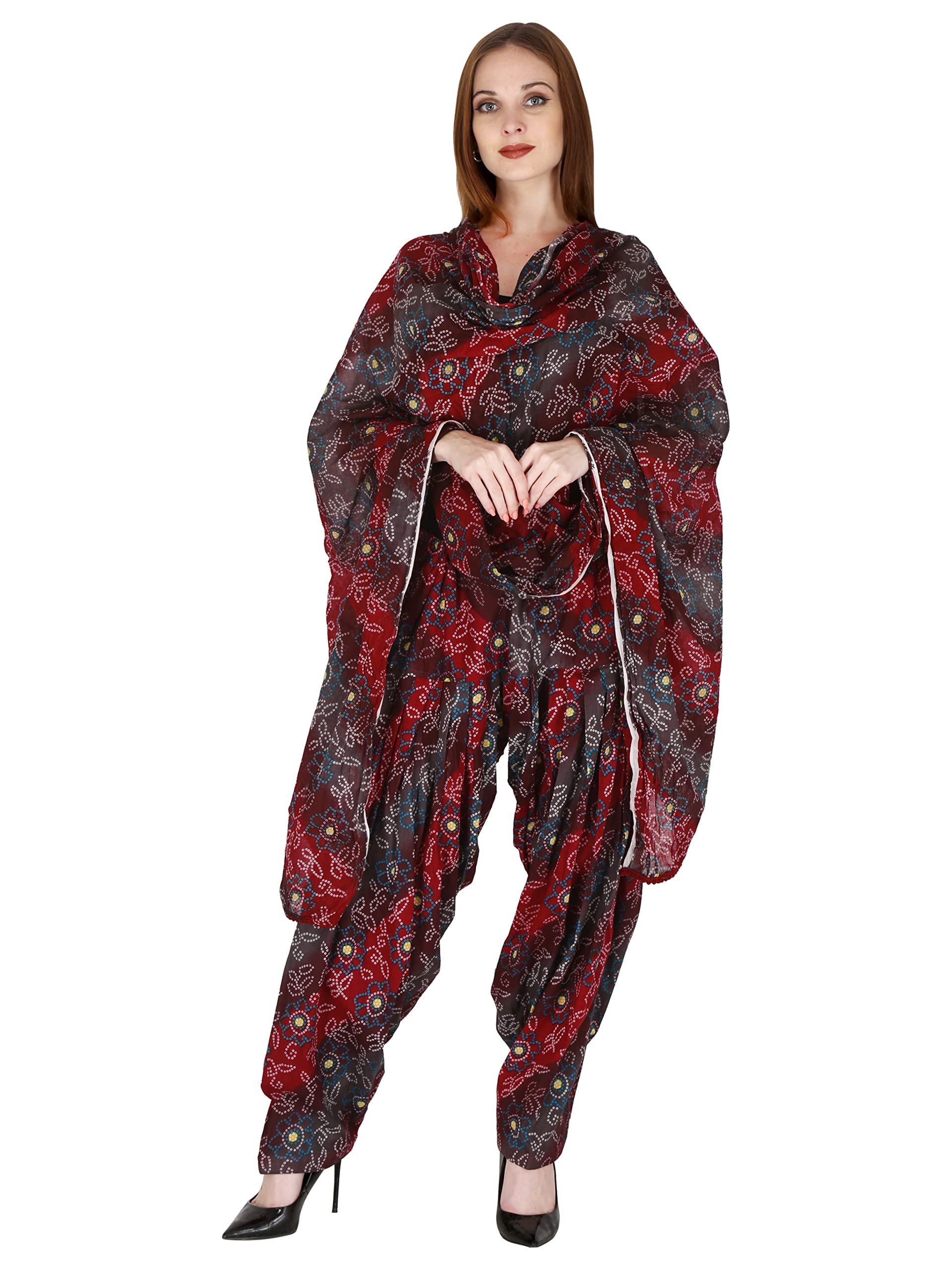 patiala Women's/Girl's Cotton Salwar Duppatta Set (Bandhani Suits_Free Size)-picture-19