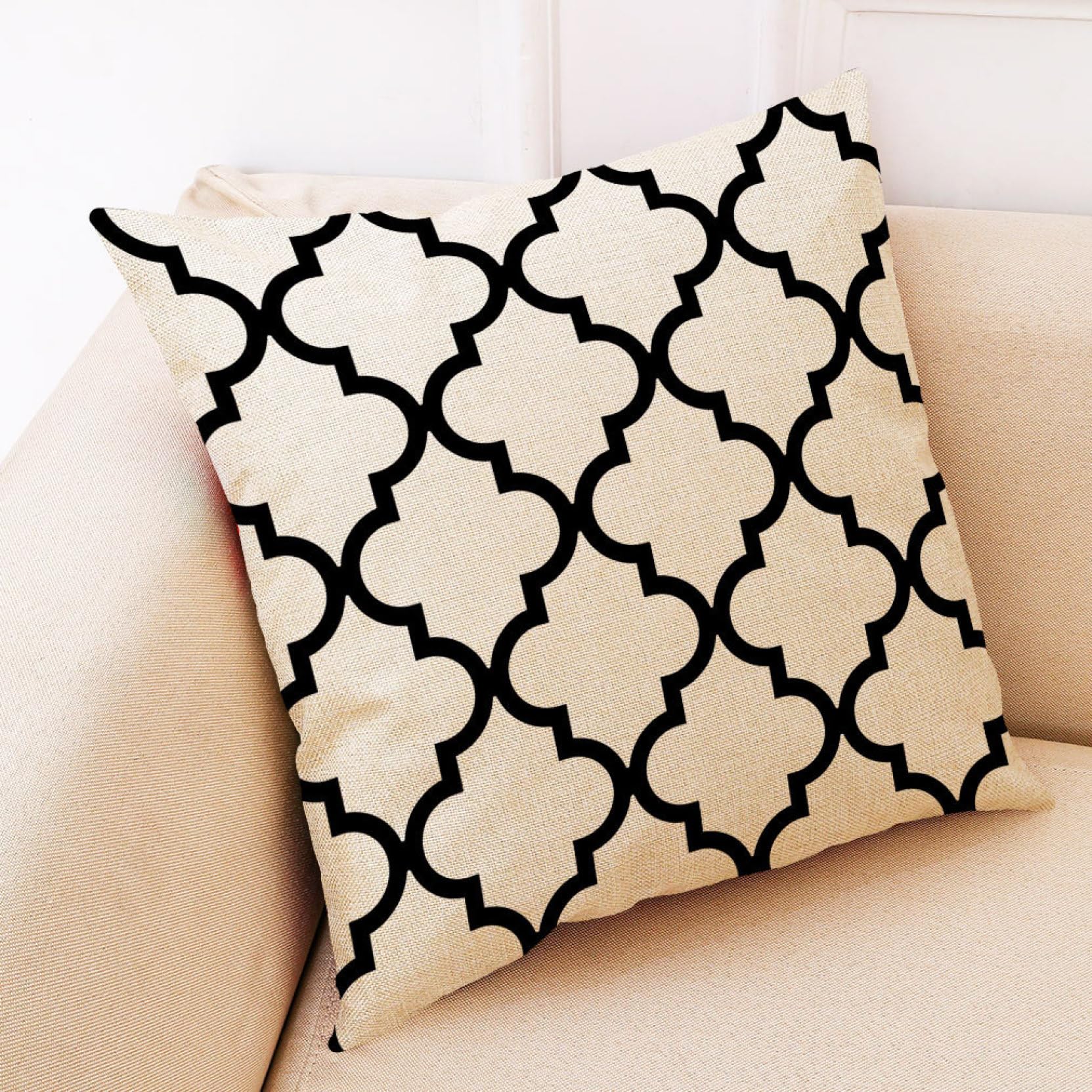 Amazon.co.jp: クッションカバー 45 45 正方形 幾何学模様 斜線