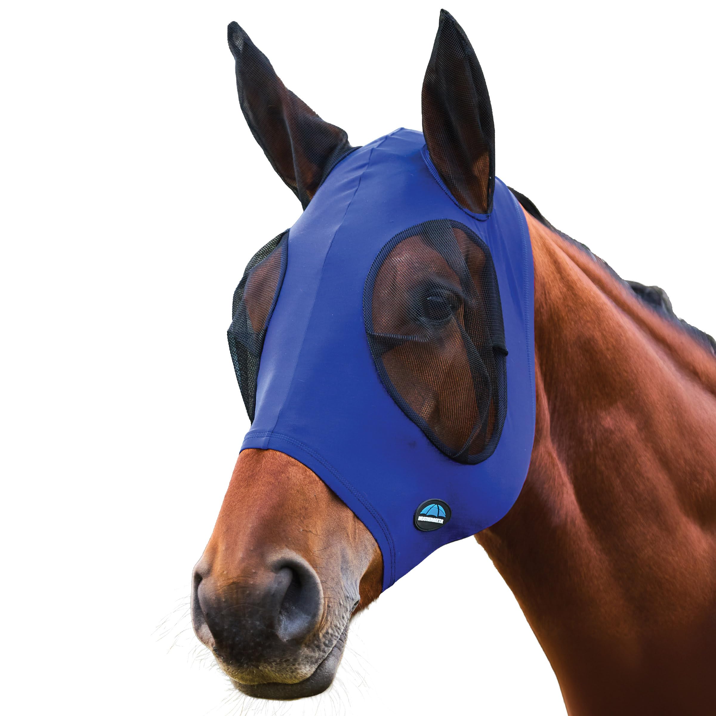 WeatherBeeta ComFiTec Stretch Fly Mask with Ears, Cobalt/Black, Extra Small โ image 1