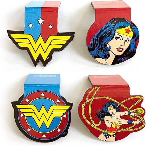 Miniatura 1 de Paper House Productions DC Comics Wonder Woman - Juego de 4 marcadores magnéticos troquelados de 1 pulgada