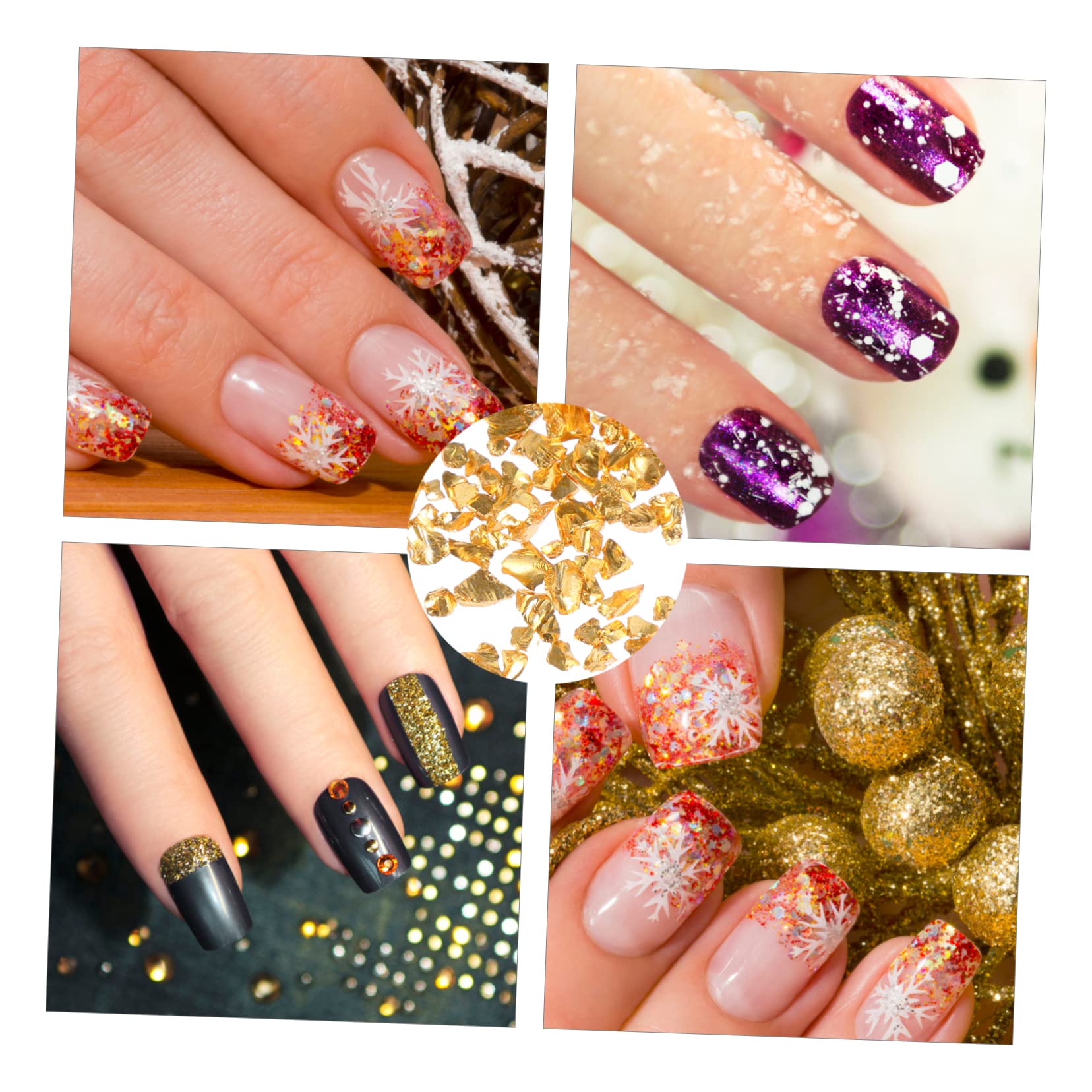 3 set di vetro for unghie Ghiaia Prodotti decorativi in ​​vetro frantumato Decorazioni for nail art Paillettes for il viso Occhi Grosso vetro glitterato Schegge irregolari Flash Accessori in vetro fra