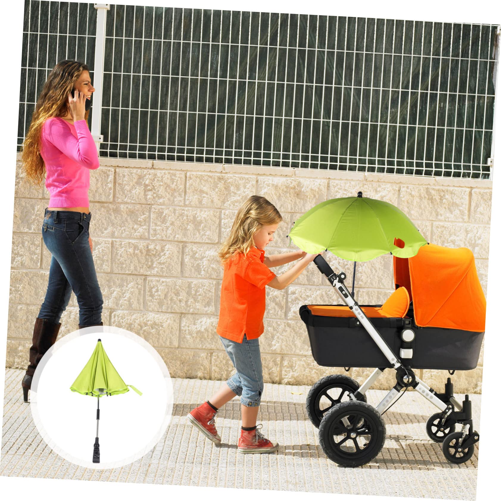 BESTonZON 2stücke Babywagen Mit Uv-schutz Verstellbare Halterung Für Kinderwagen Strand Und -sonnenschutz Langlebig Und Hitzereflectierend