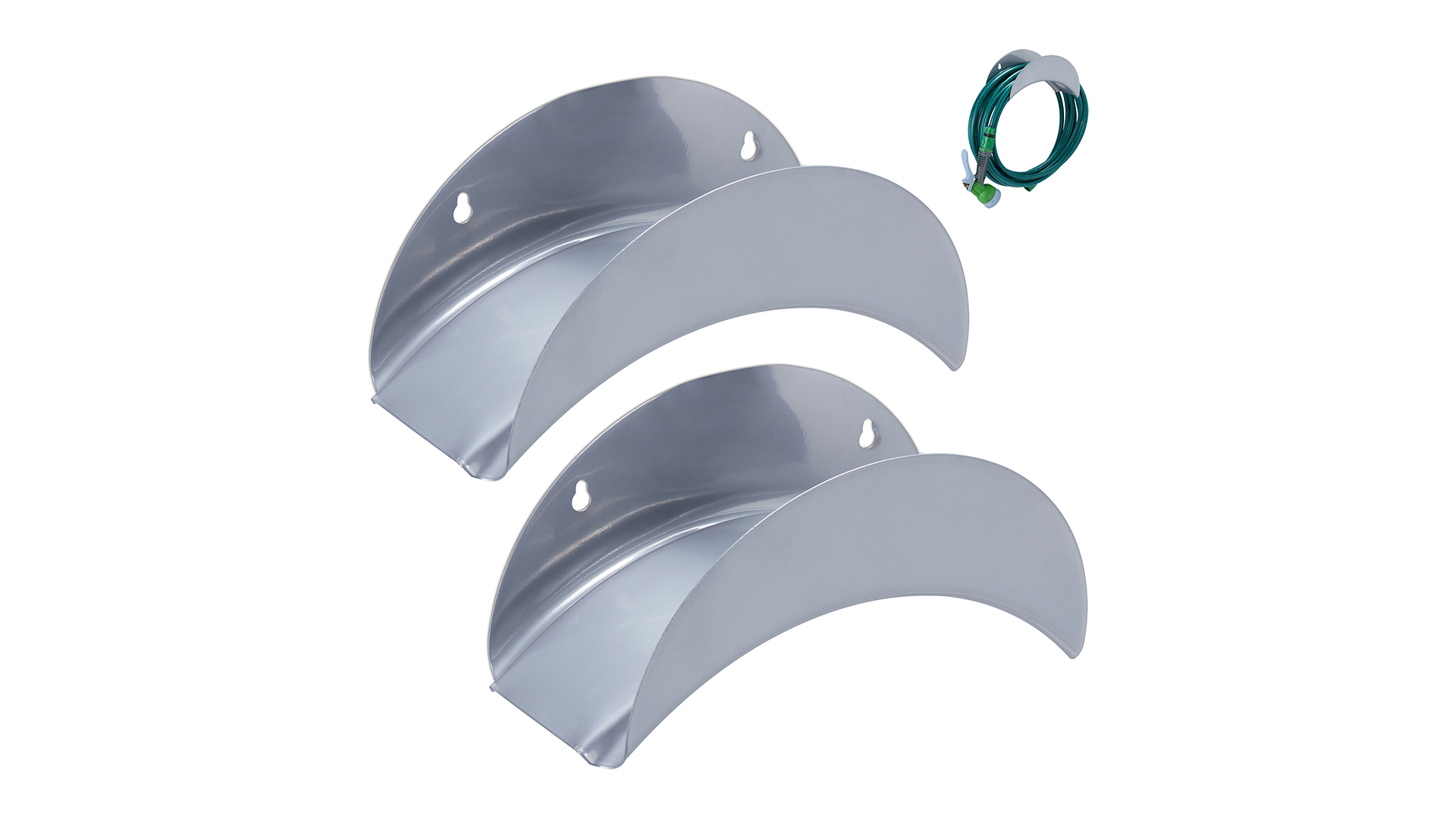 KUWUNG Gartenschlauchhalter 2er Set - Metall Wandhalterung Schwarz