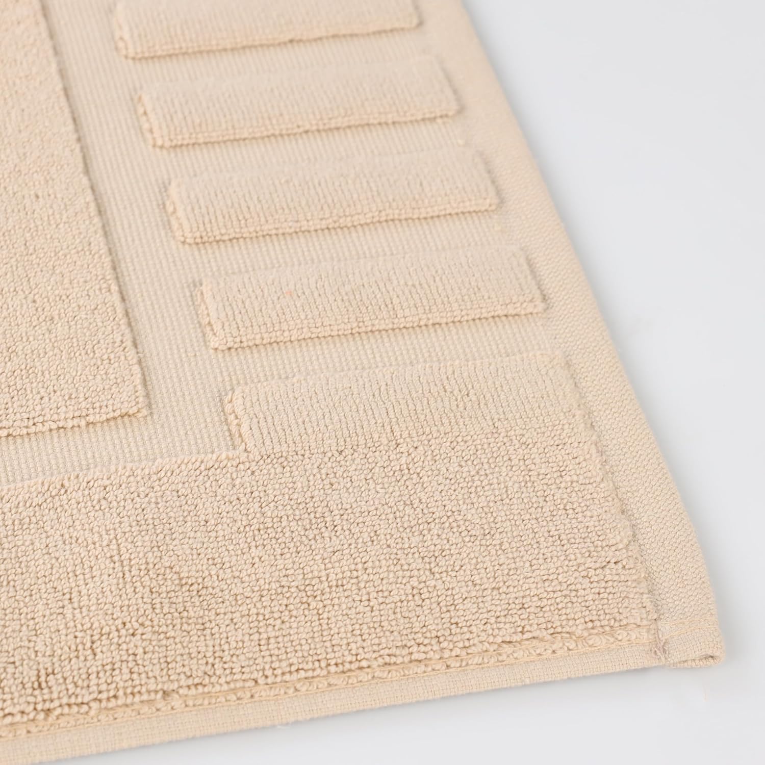 Superior 100% Cotton Bathmat Set, Bath Mats, Bathroom Decor, Shower, Bathtub Essentials, Home Accessories, Washable Rug, No Backing, Heavyweight, Leo Collection, Set of 2, 22" x 35", Camel